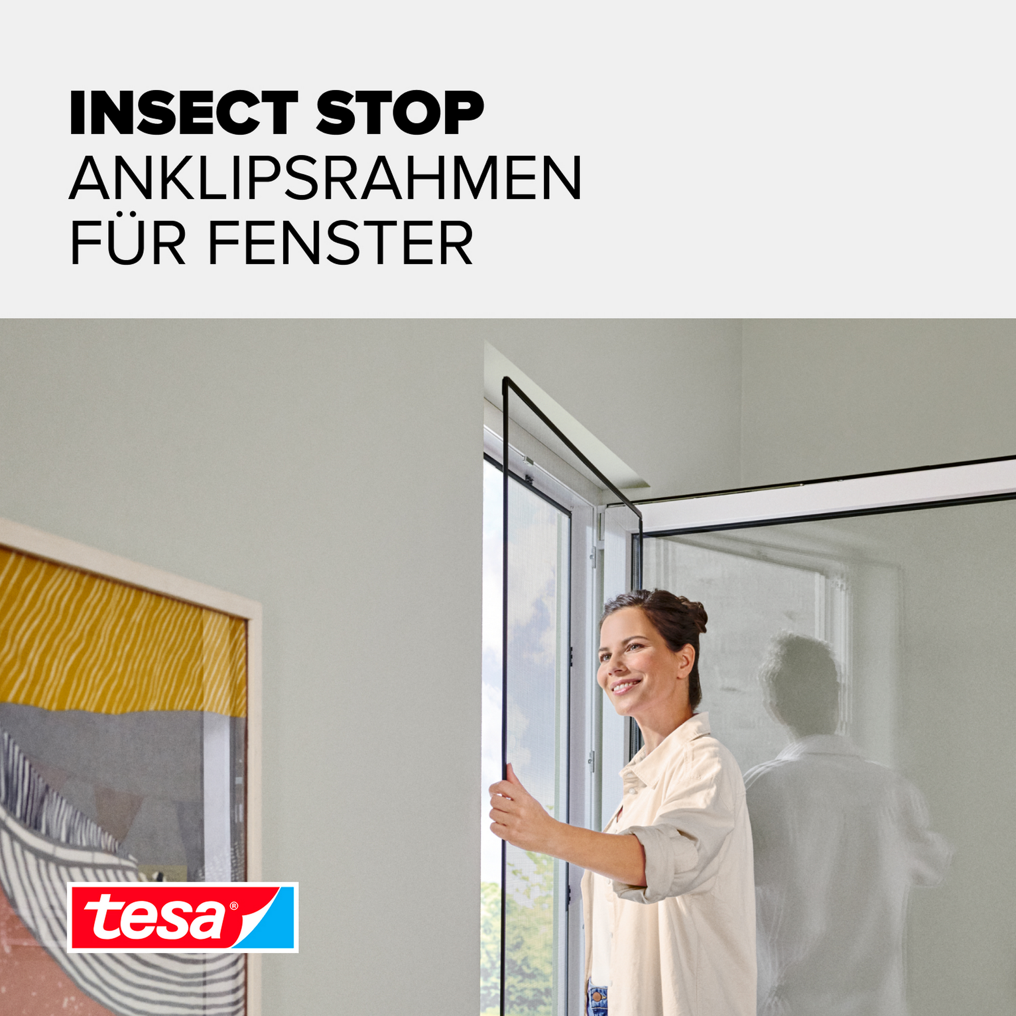 Fliegengitter Anklipsrahmen Kunststoff anthrazit 120 x 140 cm