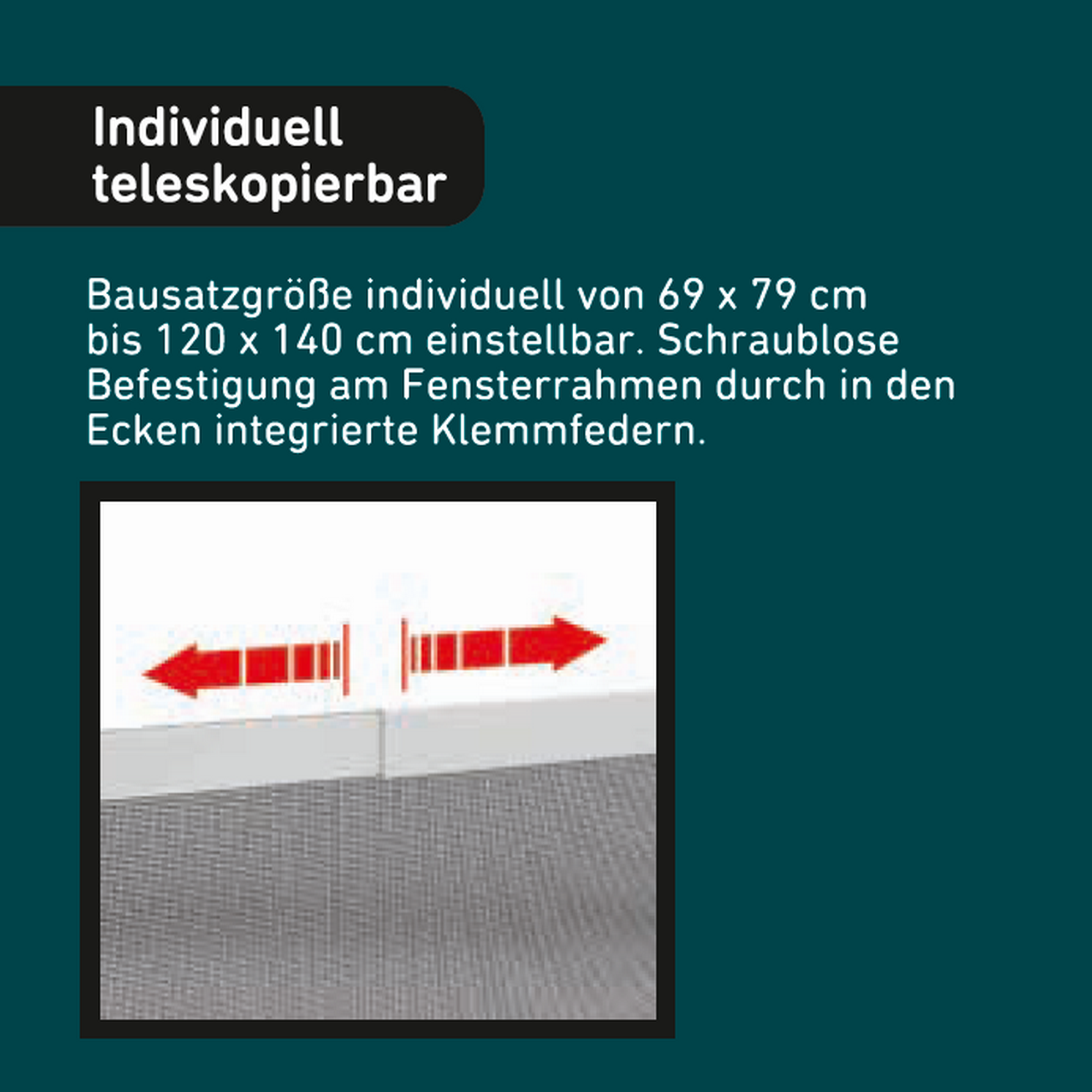 Insektenschutz 'Teleskop-Fensterbausatz PRO', 76 x 86 cm bis 116 x 134 cm