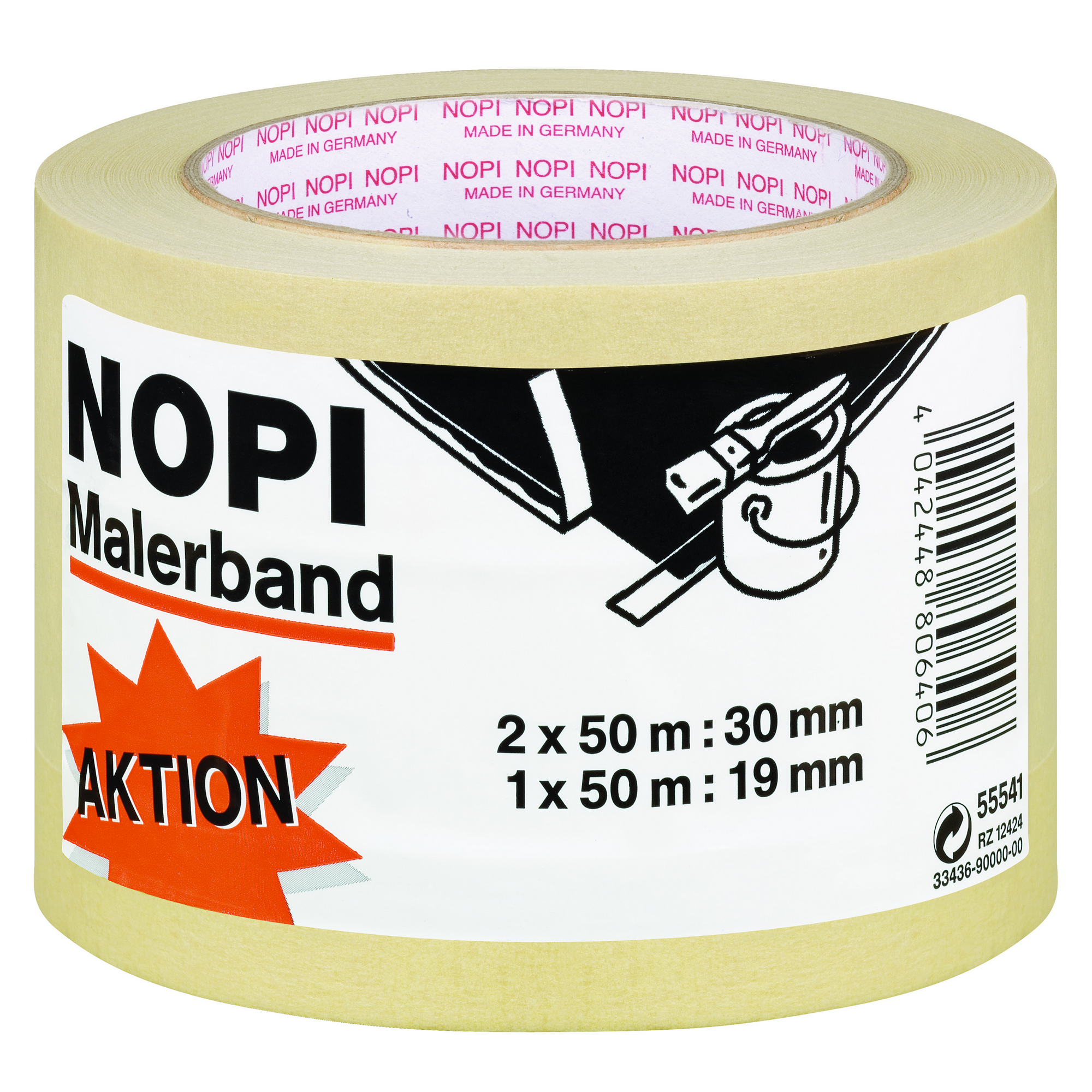 Nopi Malerkrepp 3er-Pack  50 m beige + product picture