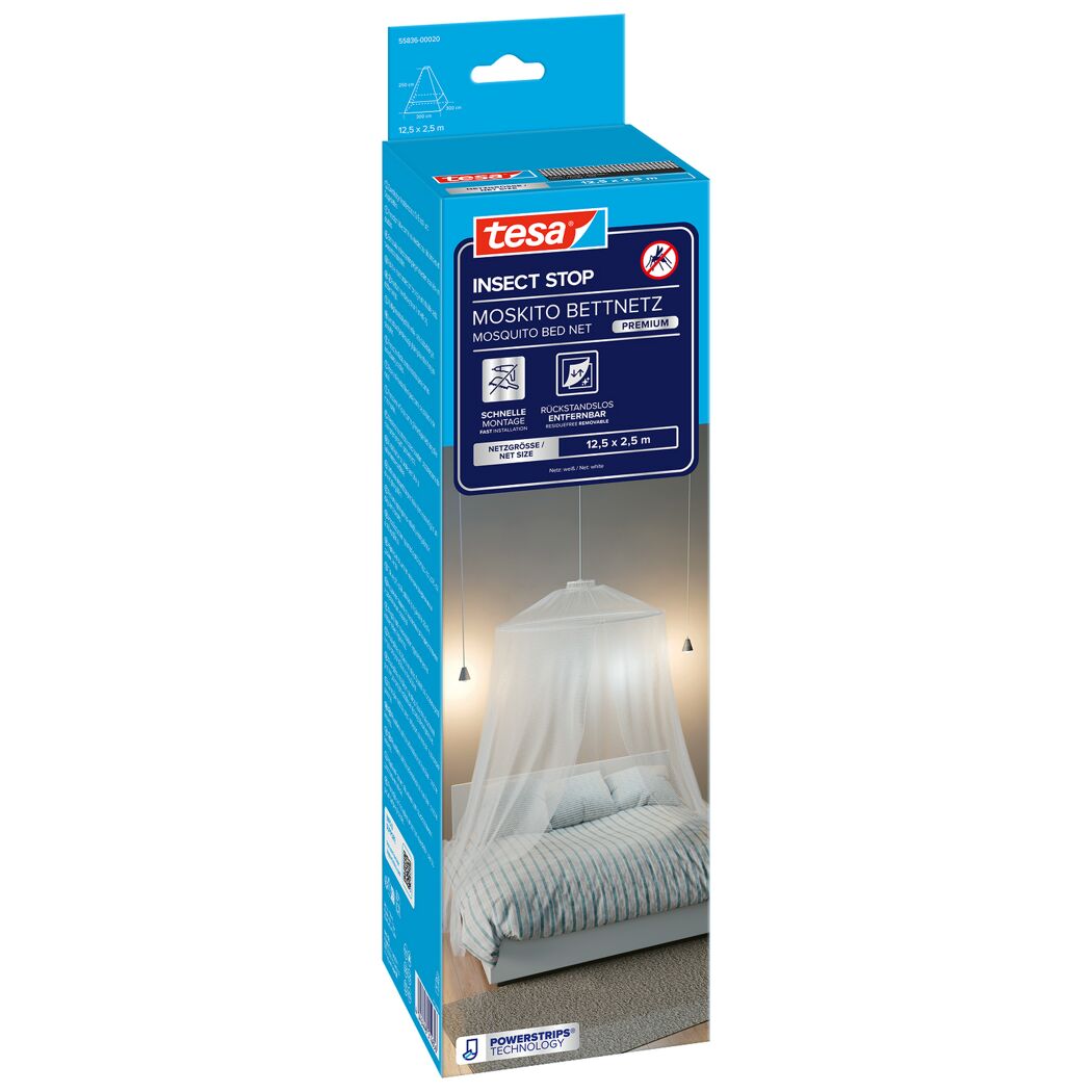 Moskitonetz mit Deckenhaken 'Comfort' weiß 12,5 m x 250 cm