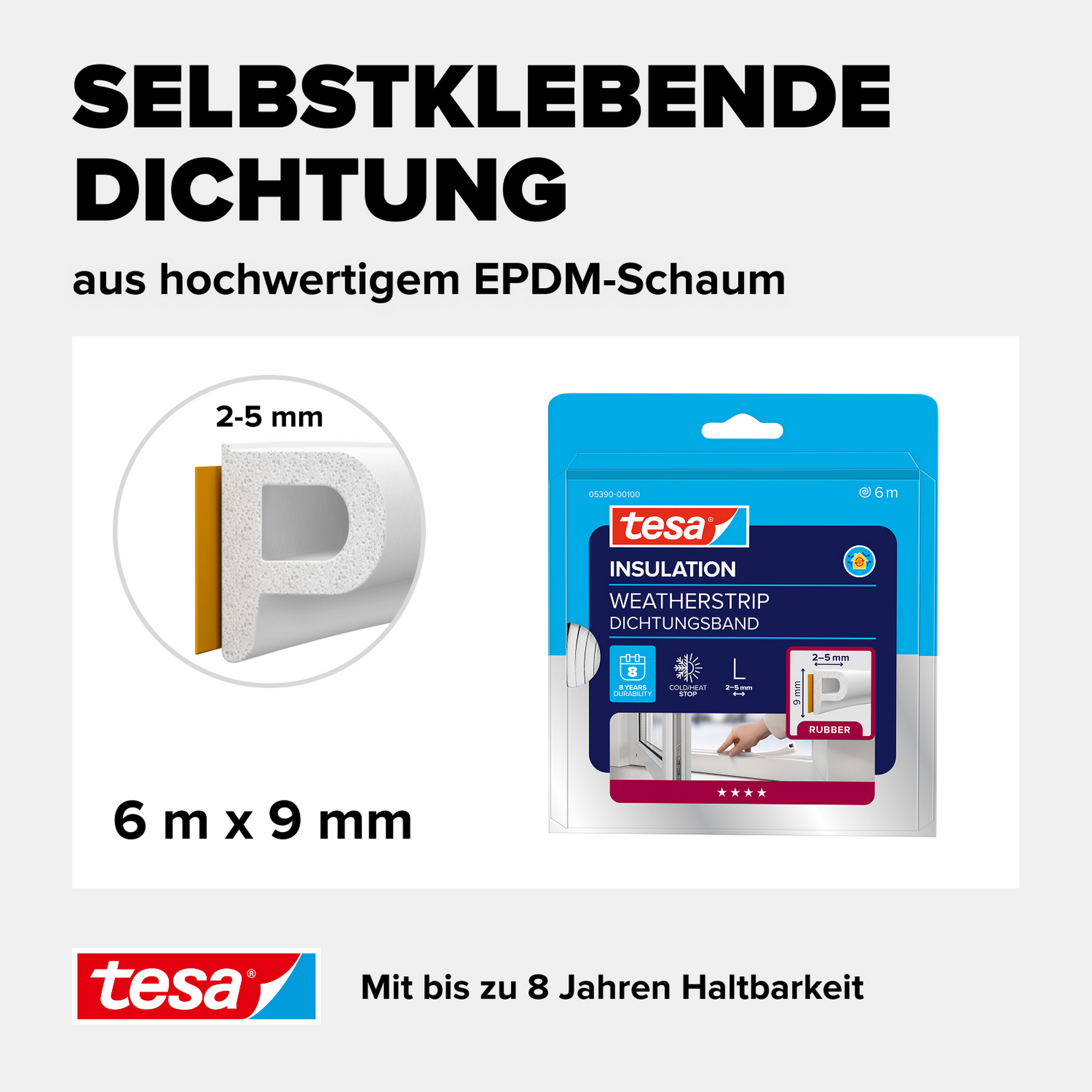 P-Profildichtung 'Insulation' weiß 6 m