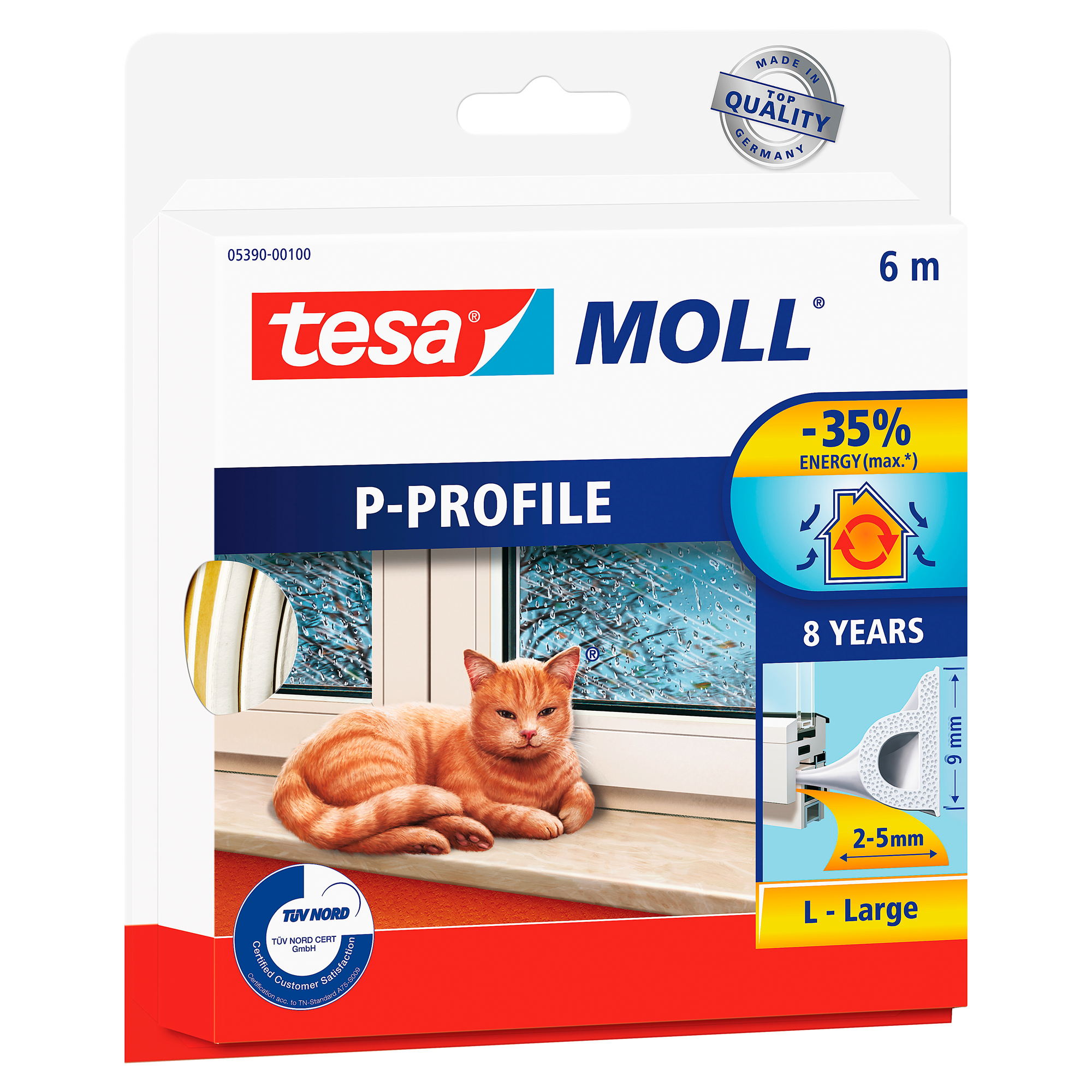 tesa Moll „P-Profil“ Gummidichtung weiß 6 m