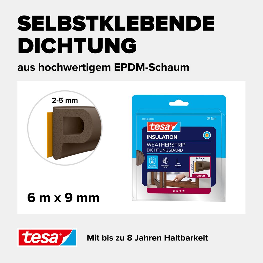 P-Profildichtung 'Insulation' braun 6 m