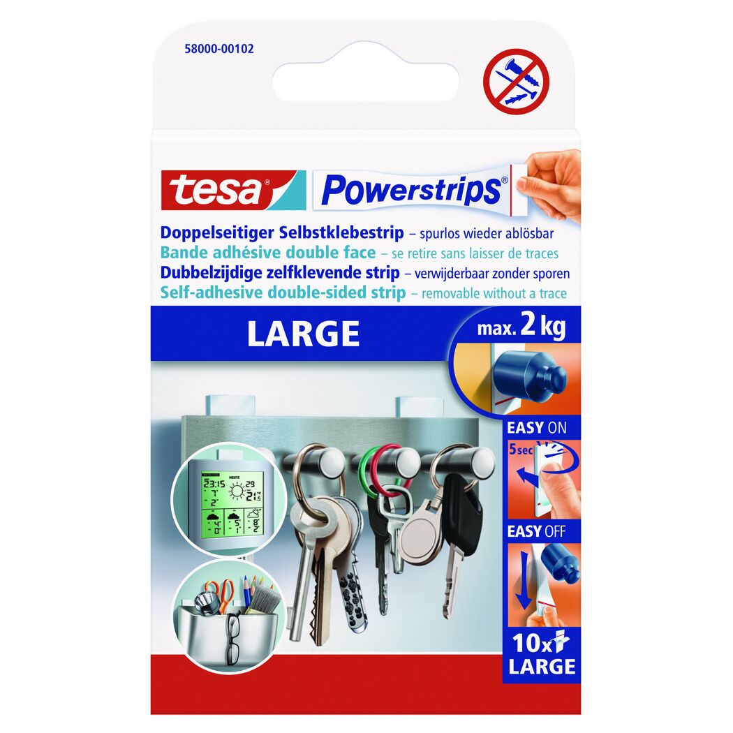 Klebestreifen 'Powerstrips' Large 2 x 5 cm 10 Stück