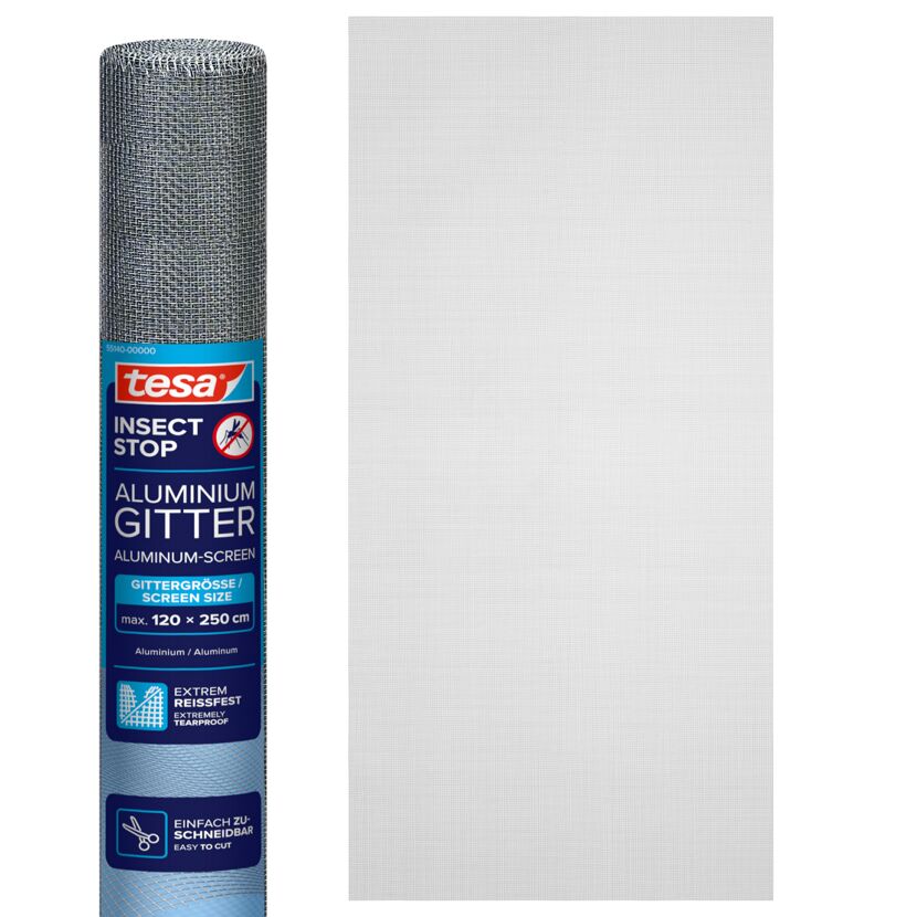 Ersatzrolle für Fliegengitter 'Alu Comfort' grau 120 x 250 cm