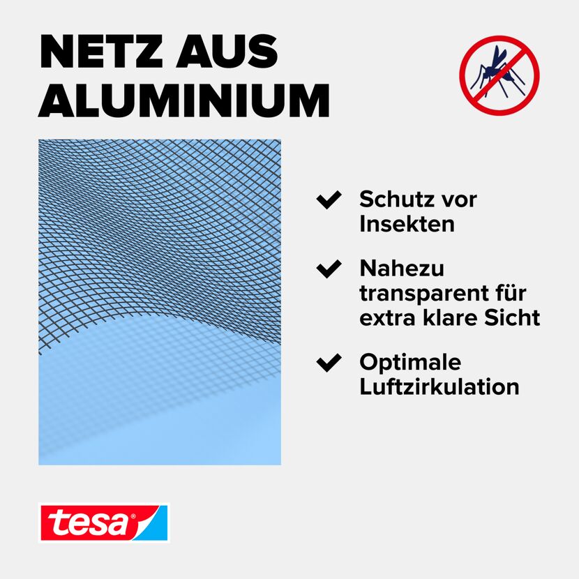 Ersatzrolle für Fliegengitter 'Alu Comfort' grau 120 x 250 cm