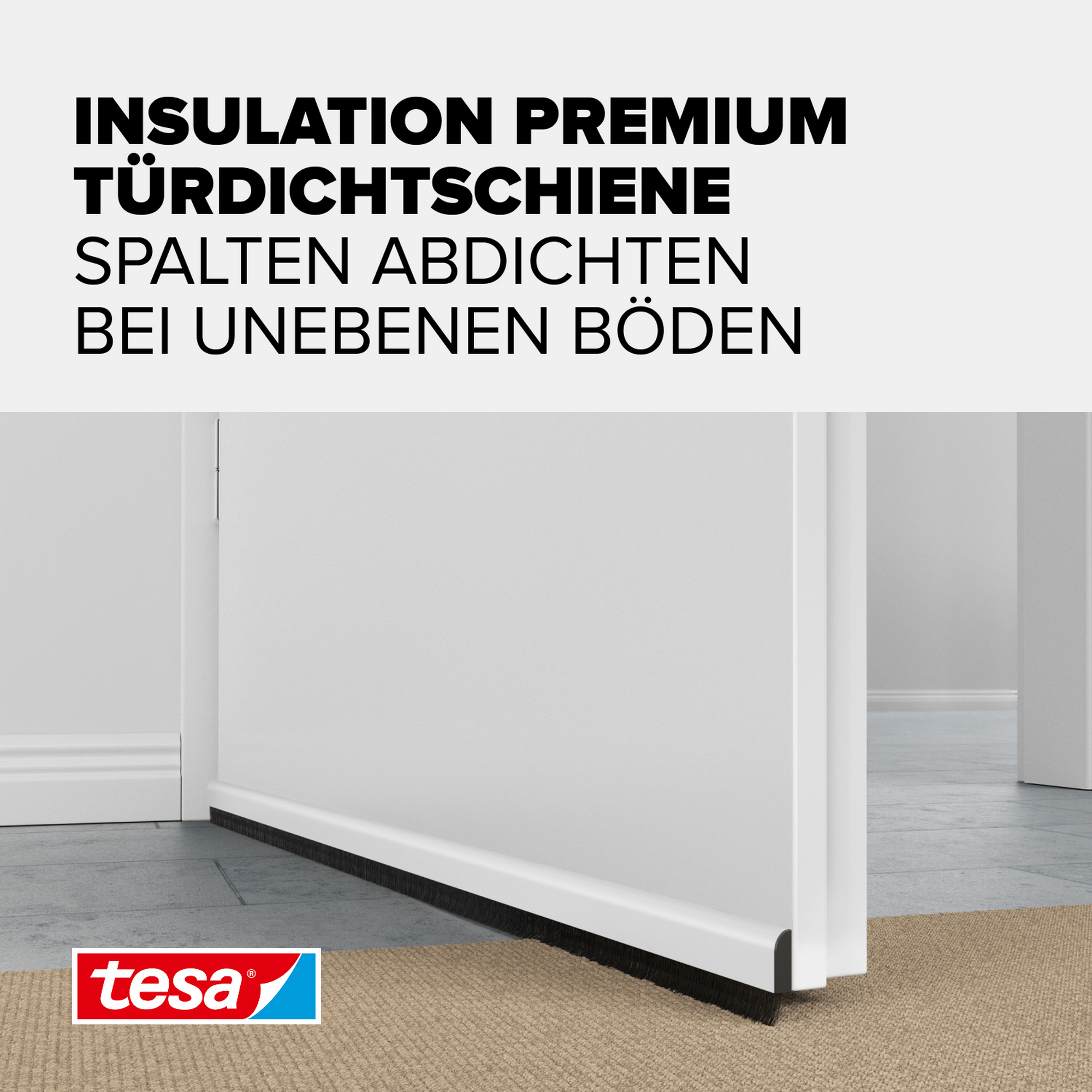 Türdichtschiene 'Insulation' für unebene Böden weiß 100 x 4 cm