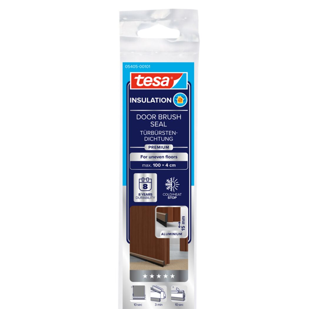 Türdichtschiene 'Insulation' für unebene Böden braun 100 x 4 cm