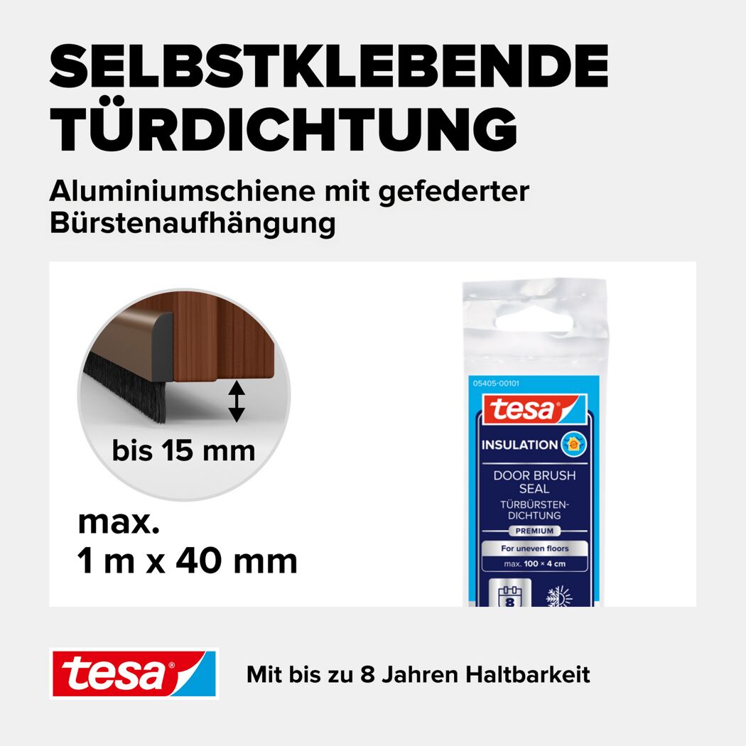 Türdichtschiene 'Insulation' für unebene Böden braun 100 x 4 cm
