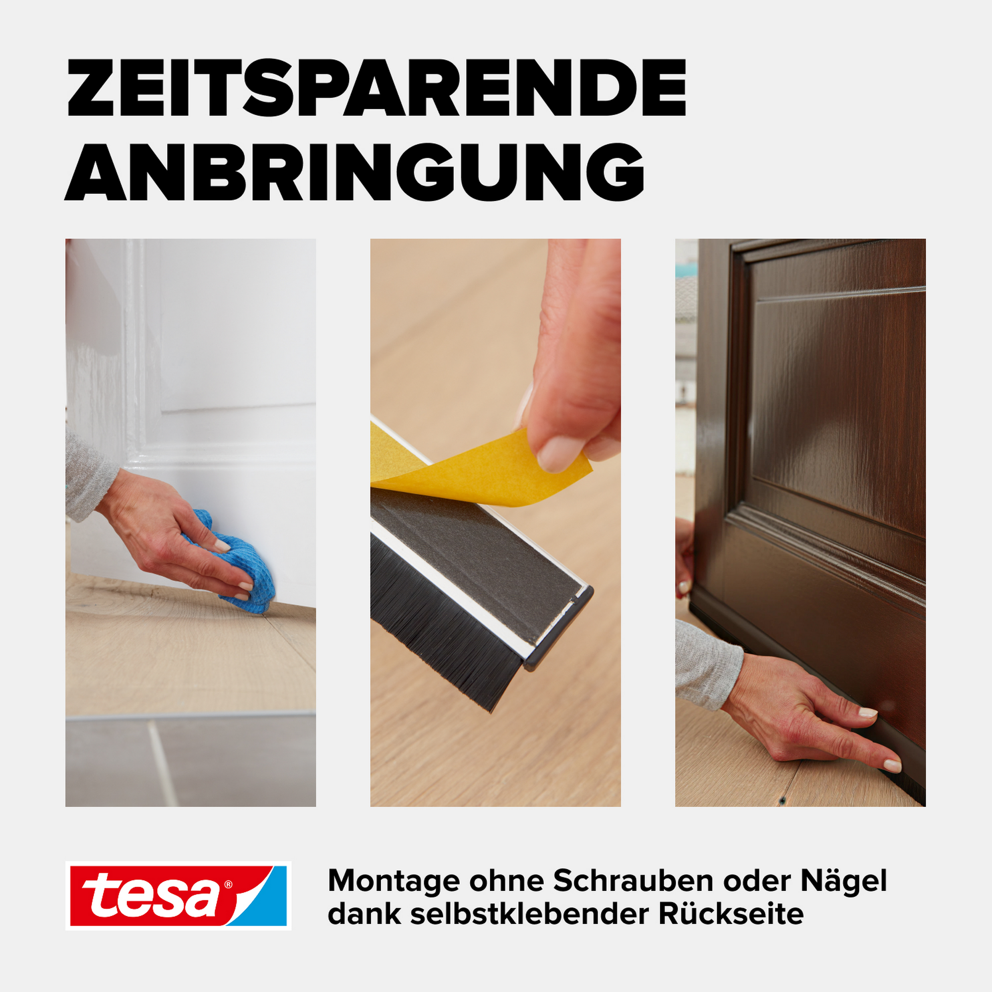 Türdichtschiene 'Insulation' für unebene Böden braun 100 x 4 cm