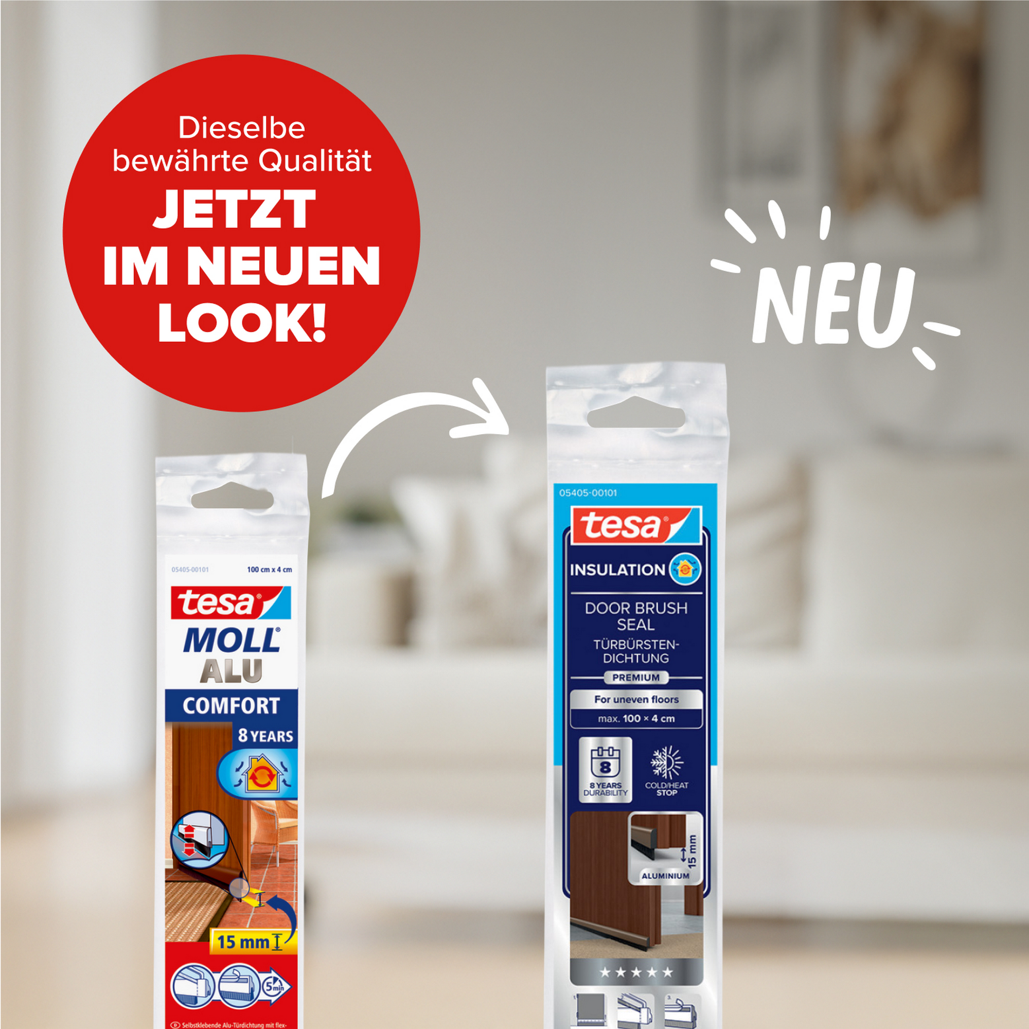 Türdichtschiene 'Insulation' für unebene Böden braun 100 x 4 cm