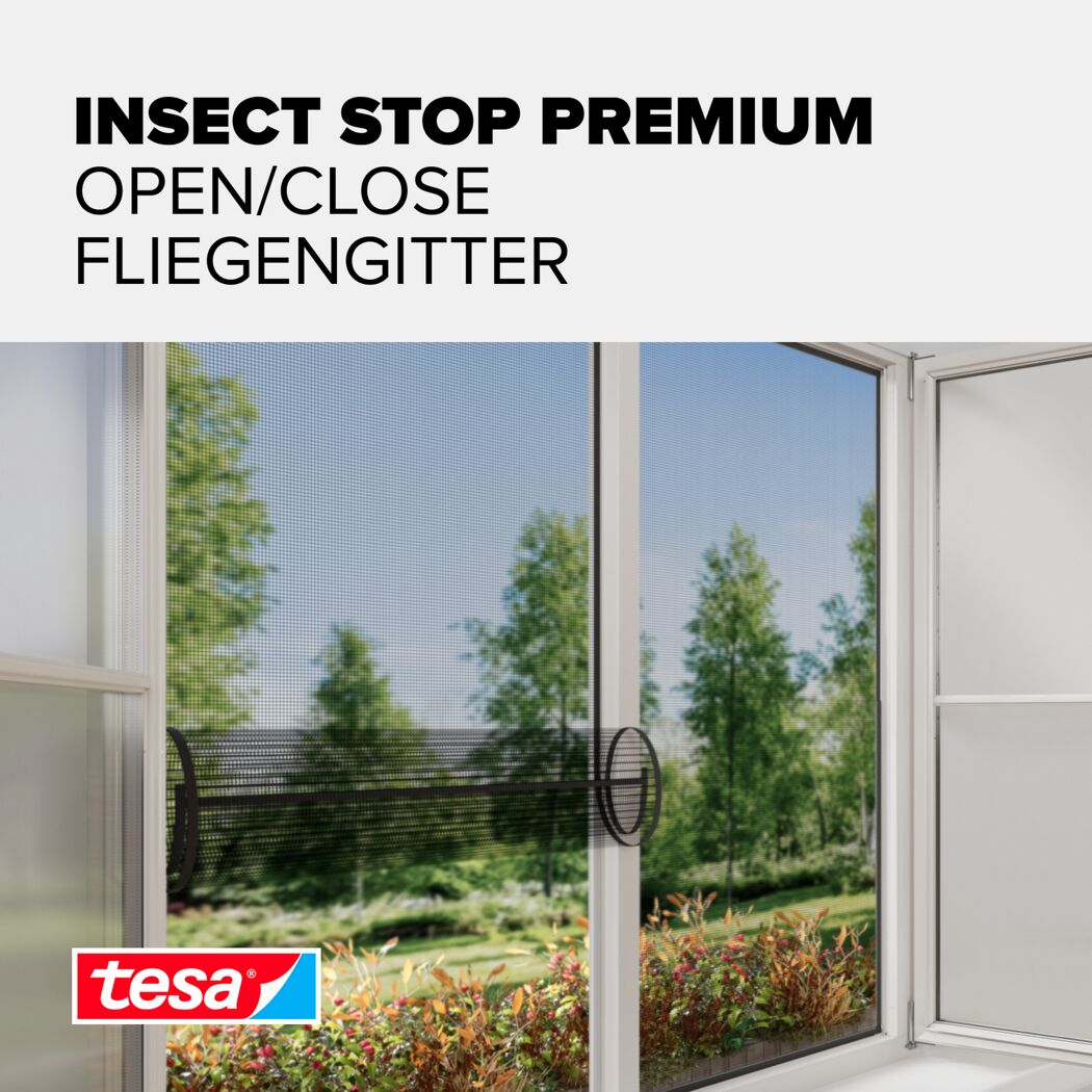 Fensterfliegengitter 'Open/Close' anthrazit 130 x 150 cm