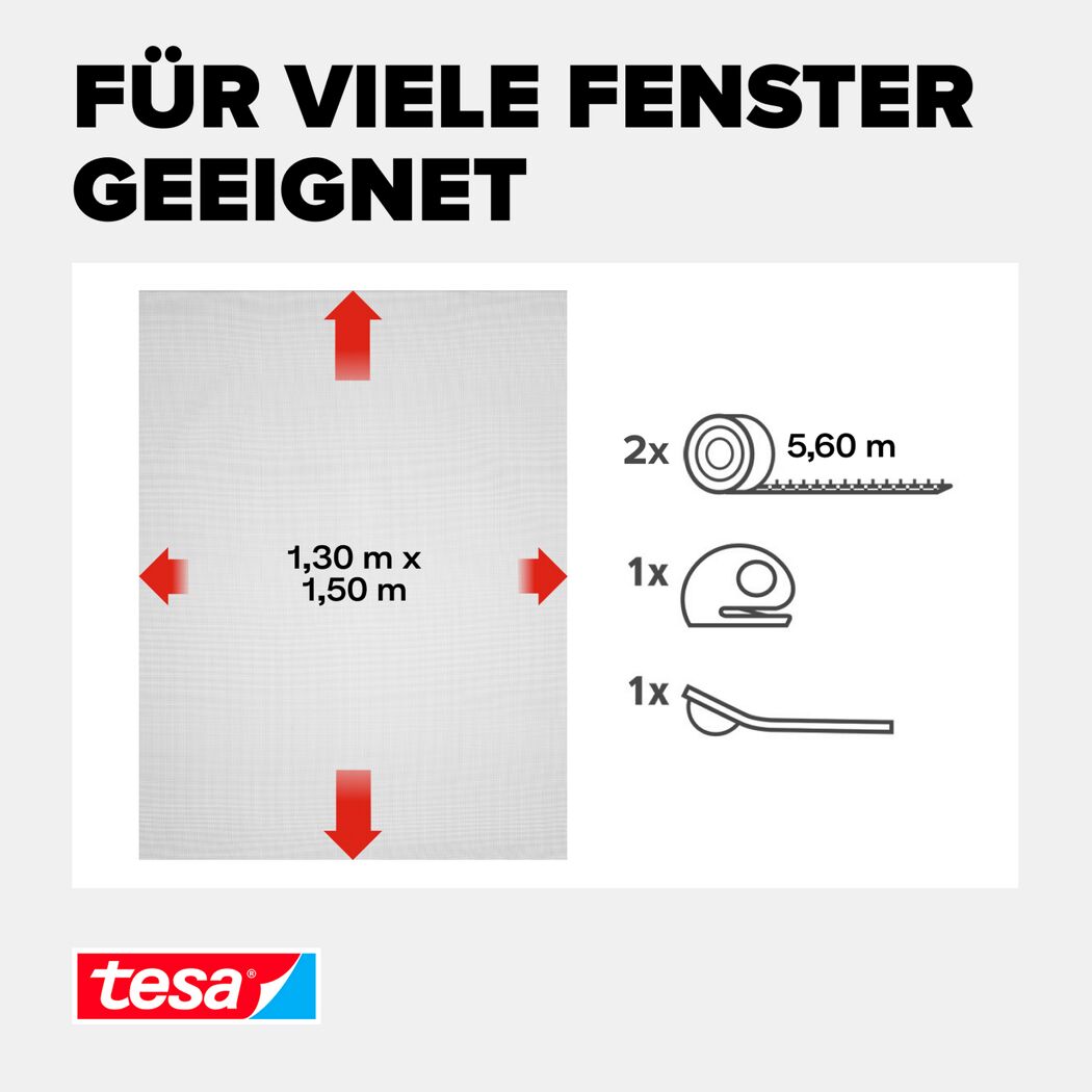Fensterfliegengitter 'Open/Close' anthrazit 130 x 150 cm