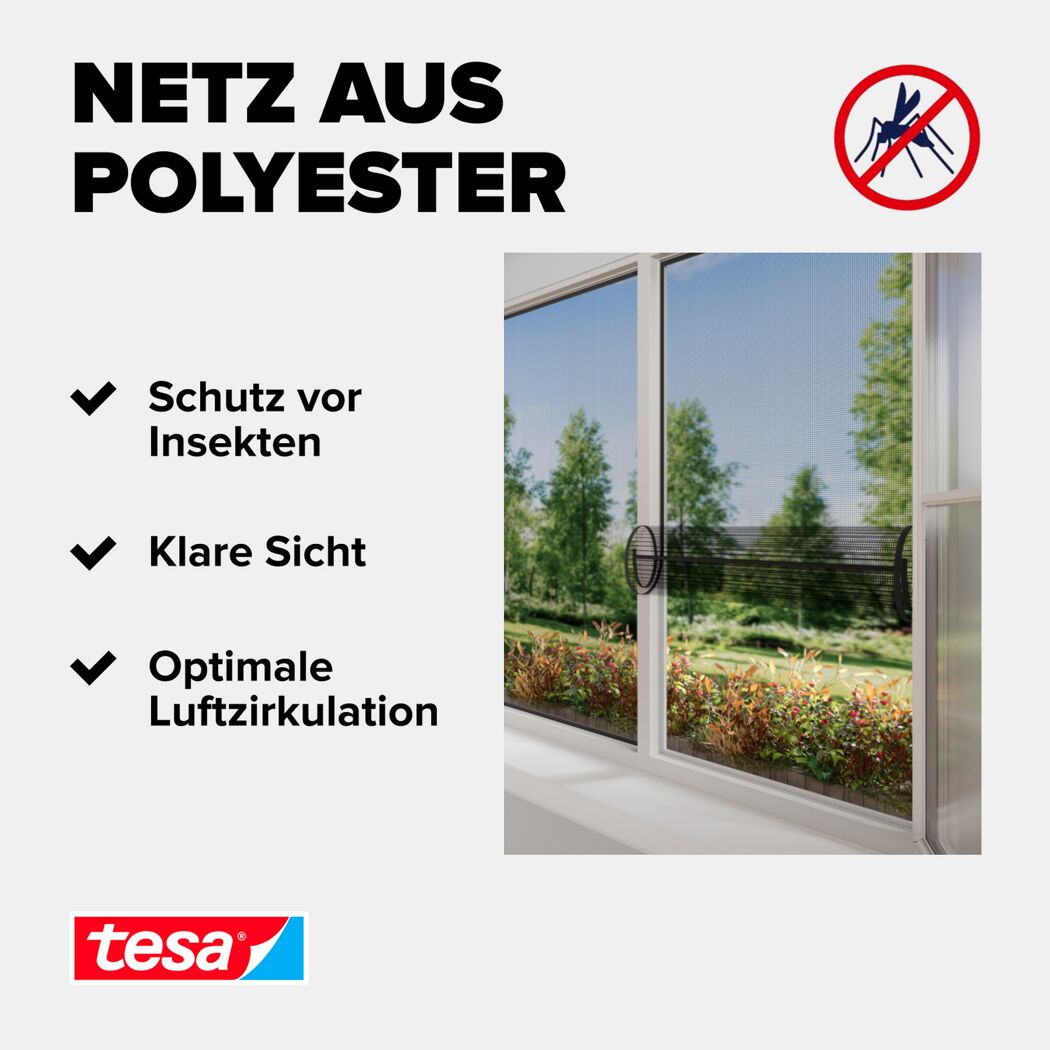 Fensterfliegengitter 'Open/Close' anthrazit 130 x 150 cm
