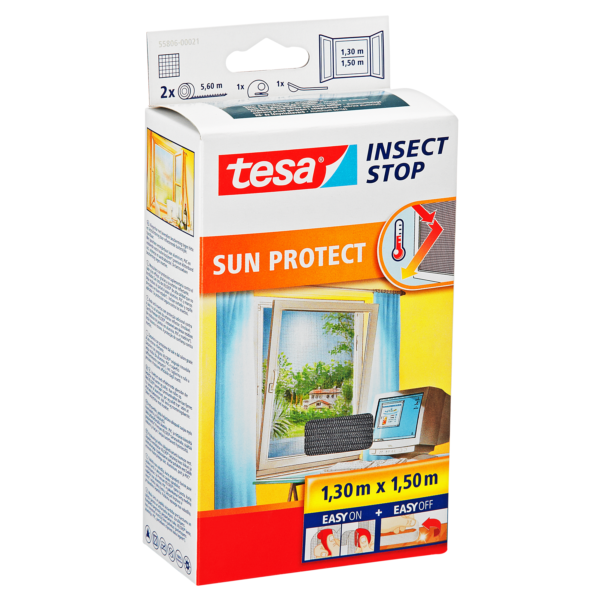 & Insektenschutz mit Blend tesa Insect Stop SUN PROTECT Fliegengitter Fenster