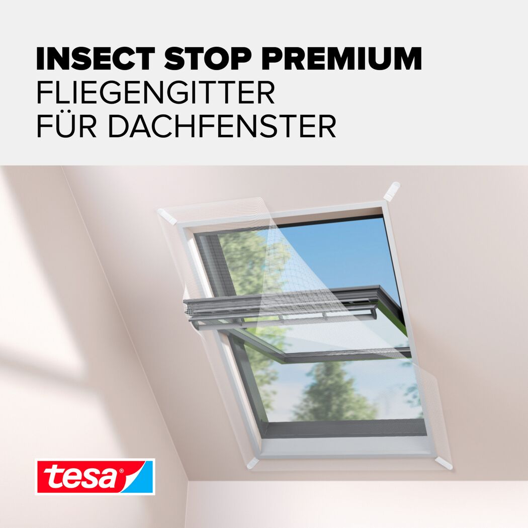 Fliegengitter für Dachfenster 'Comfort' wieß 120 x 140 cm