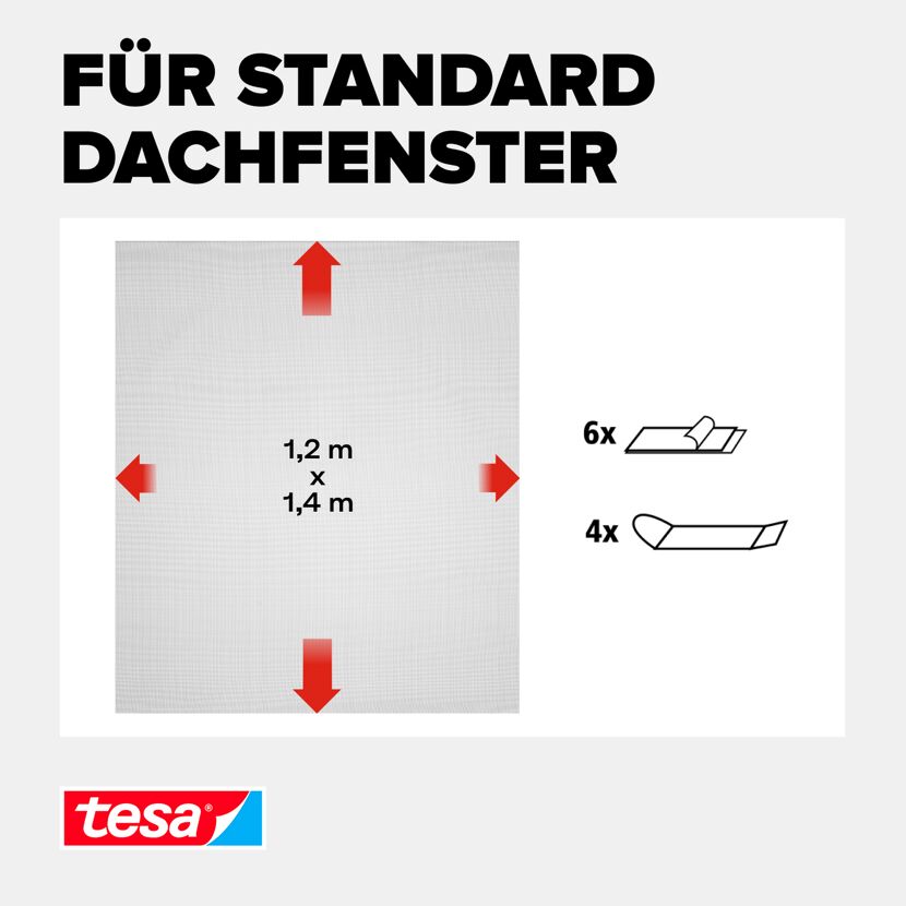 Fliegengitter für Dachfenster 'Comfort' wieß 120 x 140 cm