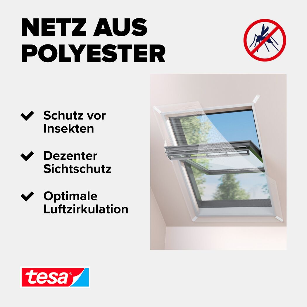 Fliegengitter für Dachfenster 'Comfort' wieß 120 x 140 cm