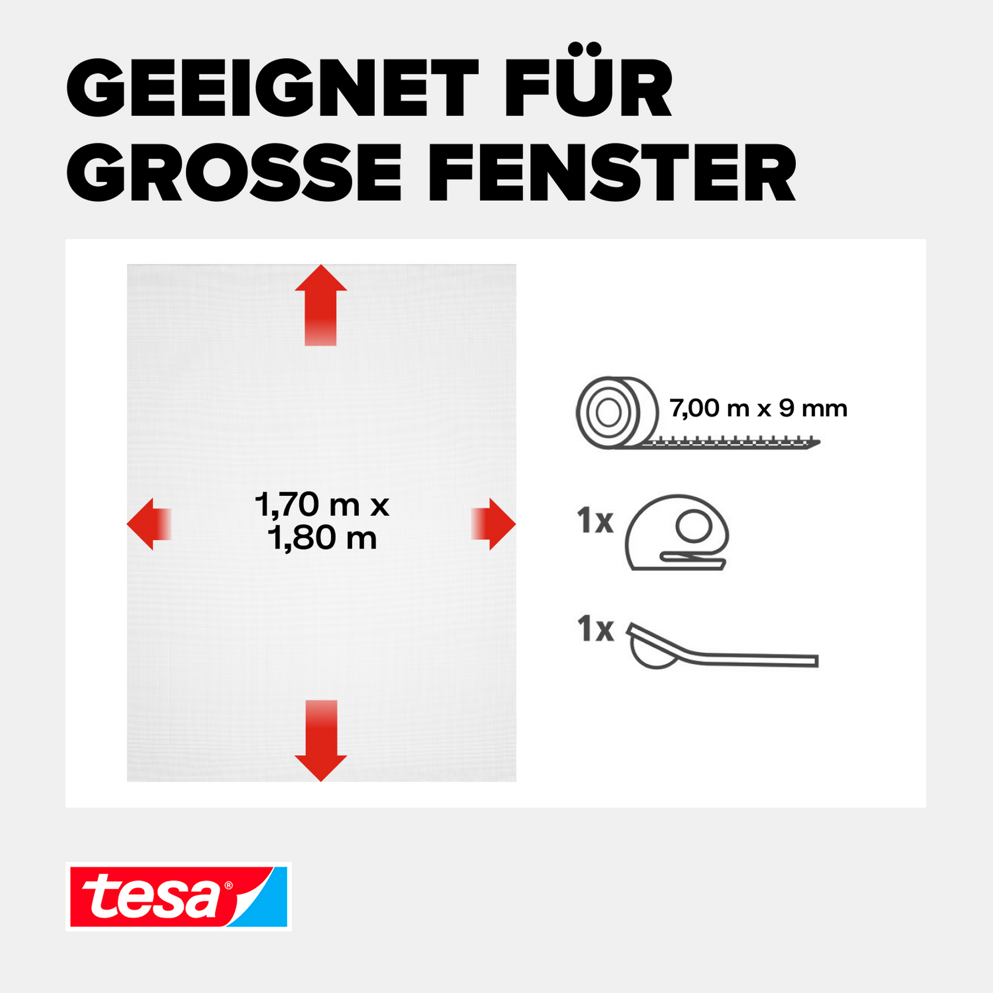 Fensterfliegengitter 'Comfort' weiß 170 x 180 cm