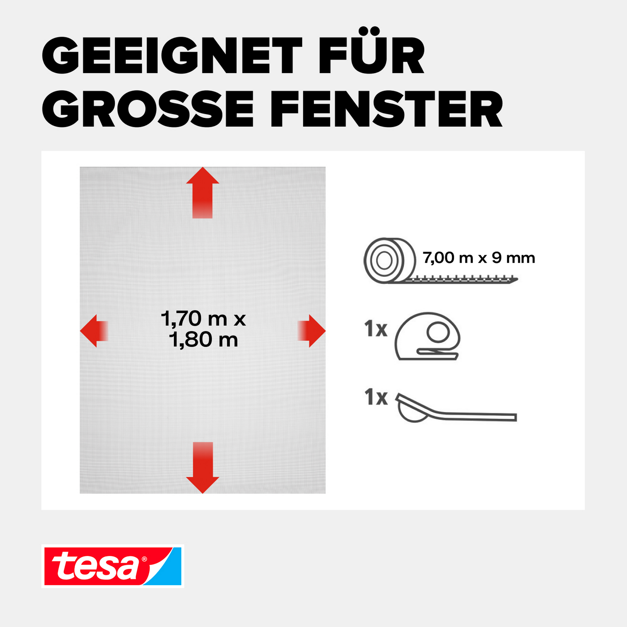 Fensterfliegengitter 'Comfort' anthrazit 170 x 180 cm