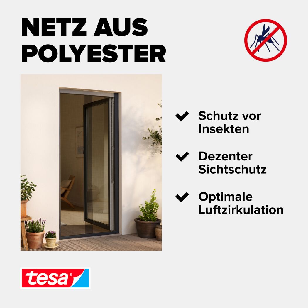 Türfliegengitter 'Comfort' weiß 120 x 250 cm