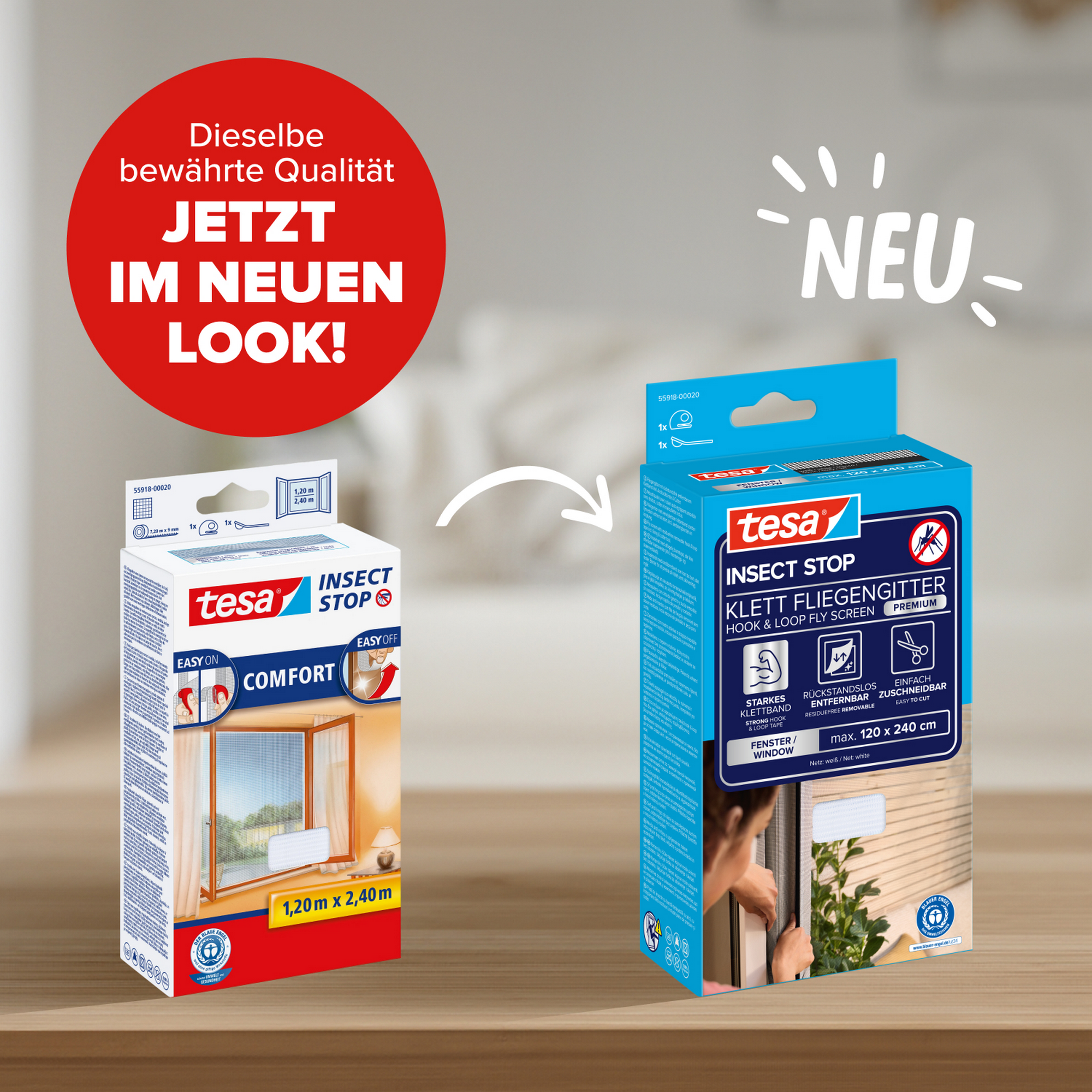 Fensterfliegengitter/Türfliegengitter 'Comfort' bodentief weiß 120 x 240 cm