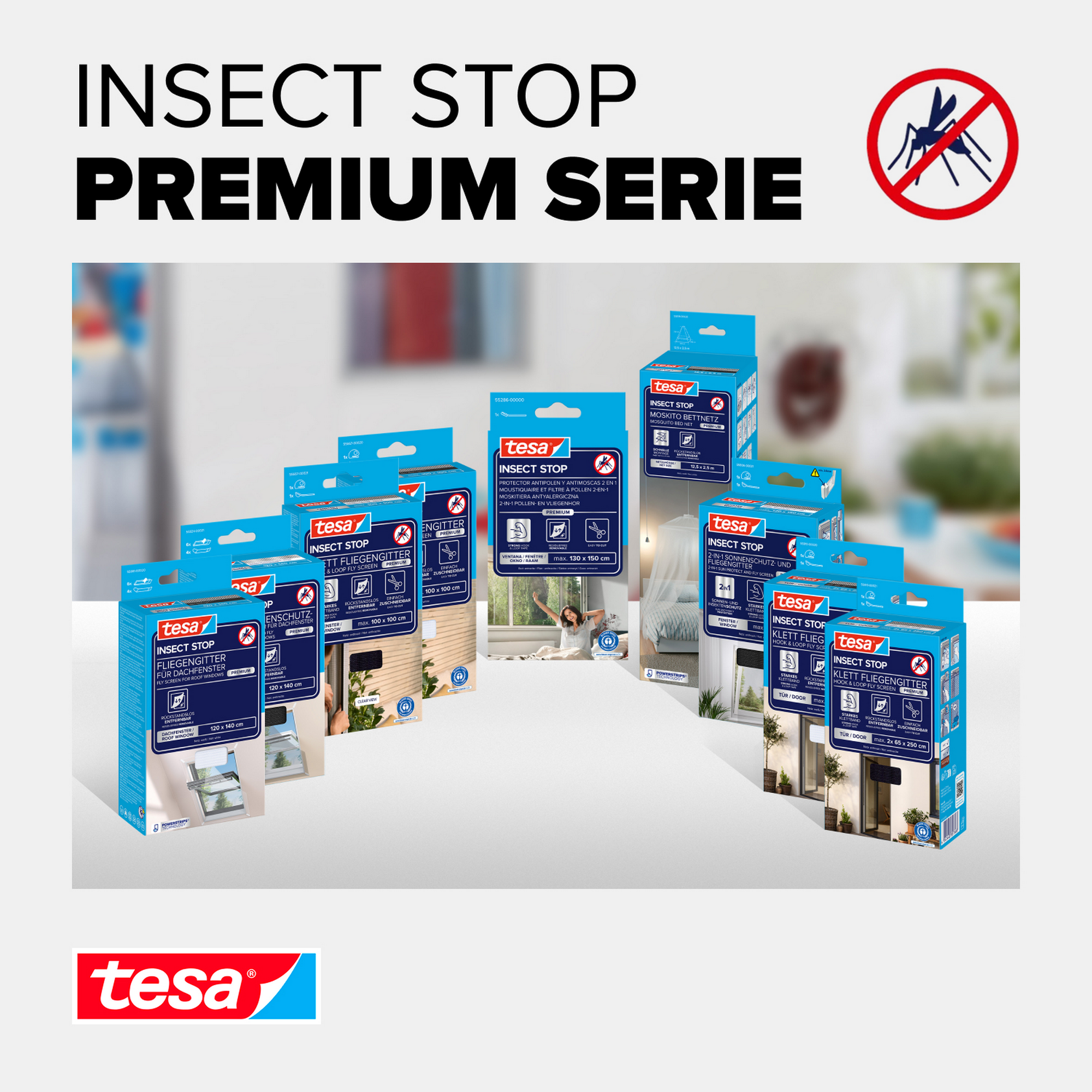 Fensterfliegengitter/Türfliegengitter 'Comfort' bodentief weiß 120 x 240 cm