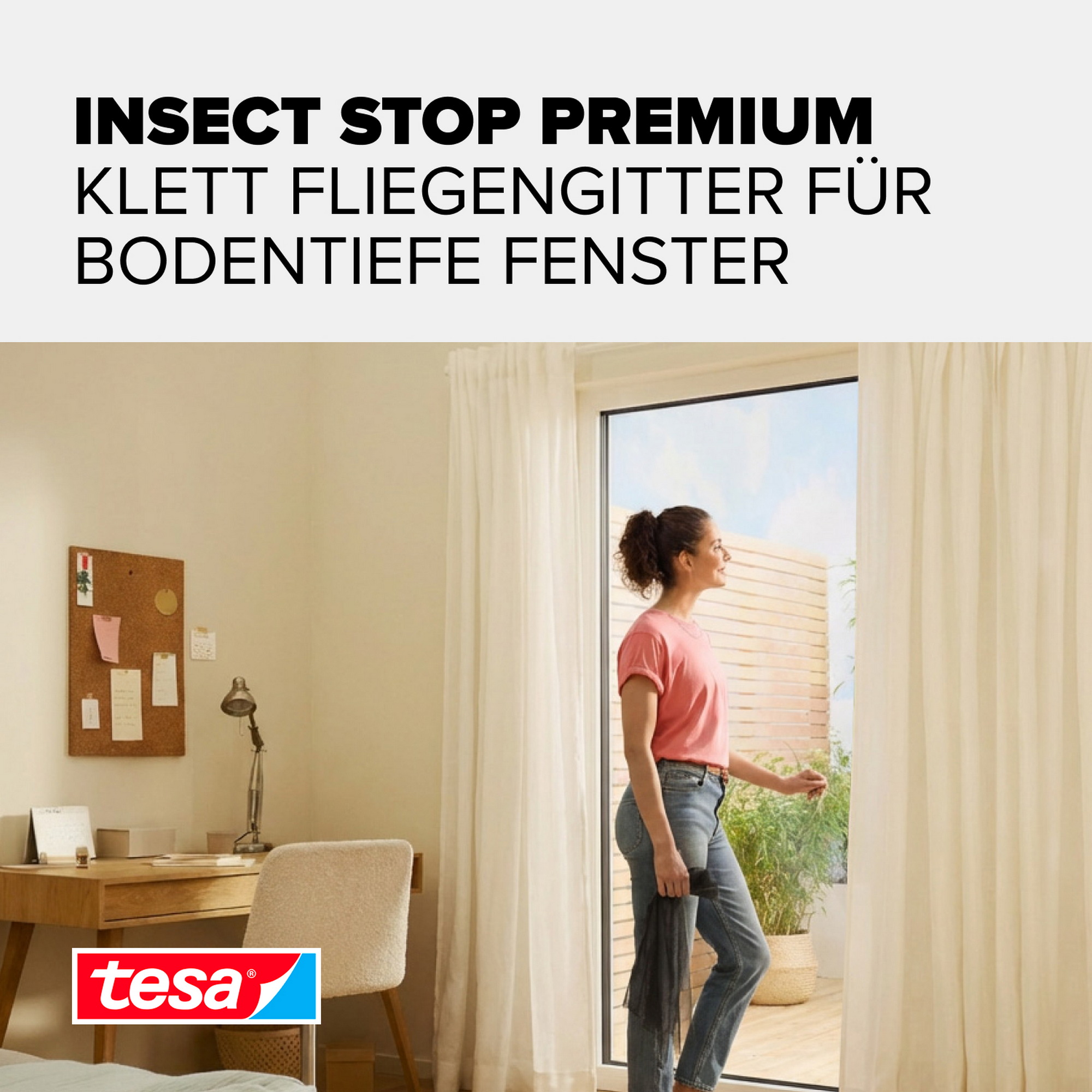 Fensterfliegengitter/Türfliegengitter 'Comfort' bodentief anthrazit 120 x 240 cm