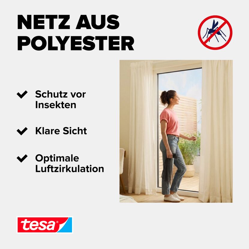 Fensterfliegengitter/Türfliegengitter 'Comfort' bodentief anthrazit 120 x 240 cm