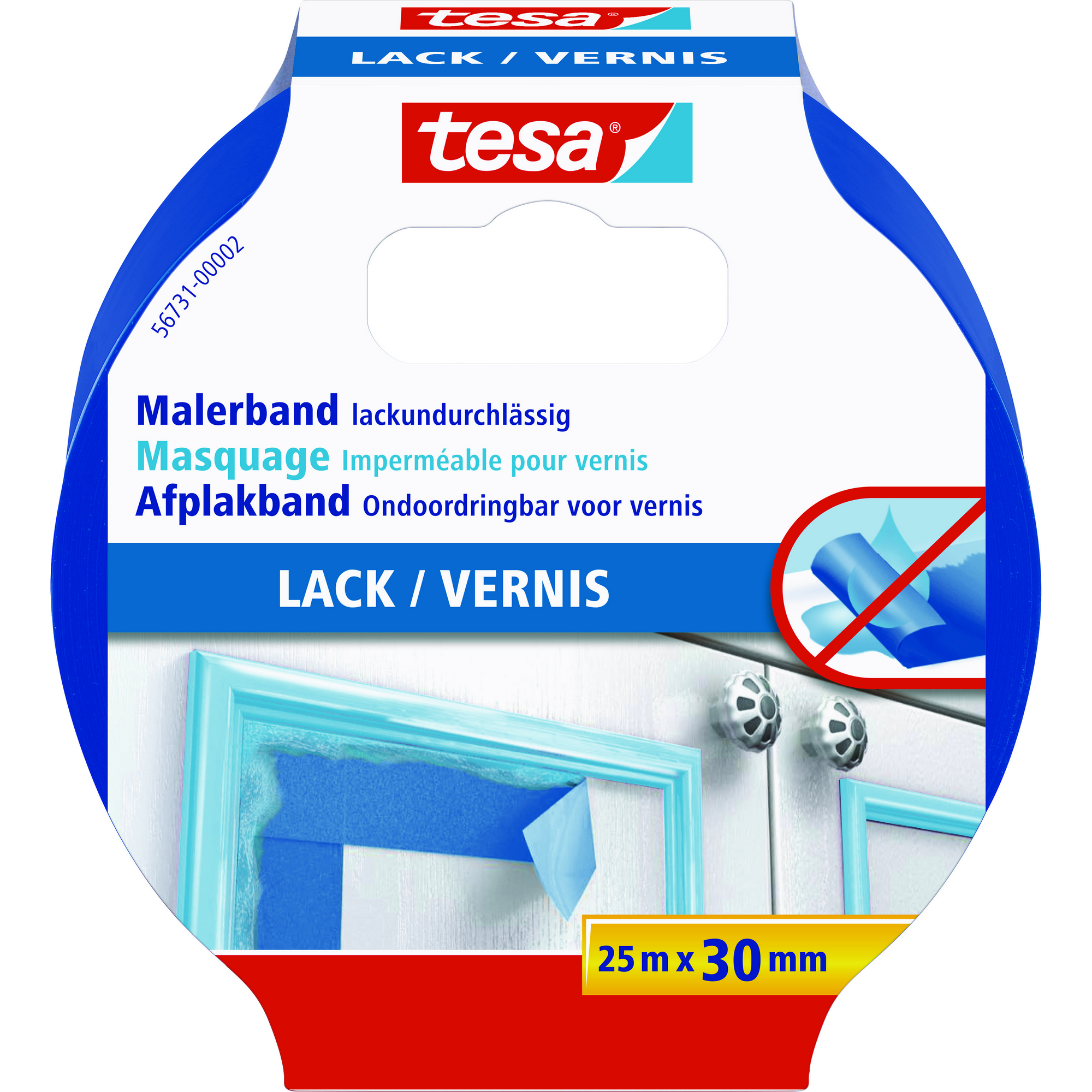Tesa Malerband für Lacke 25 m blau + product picture