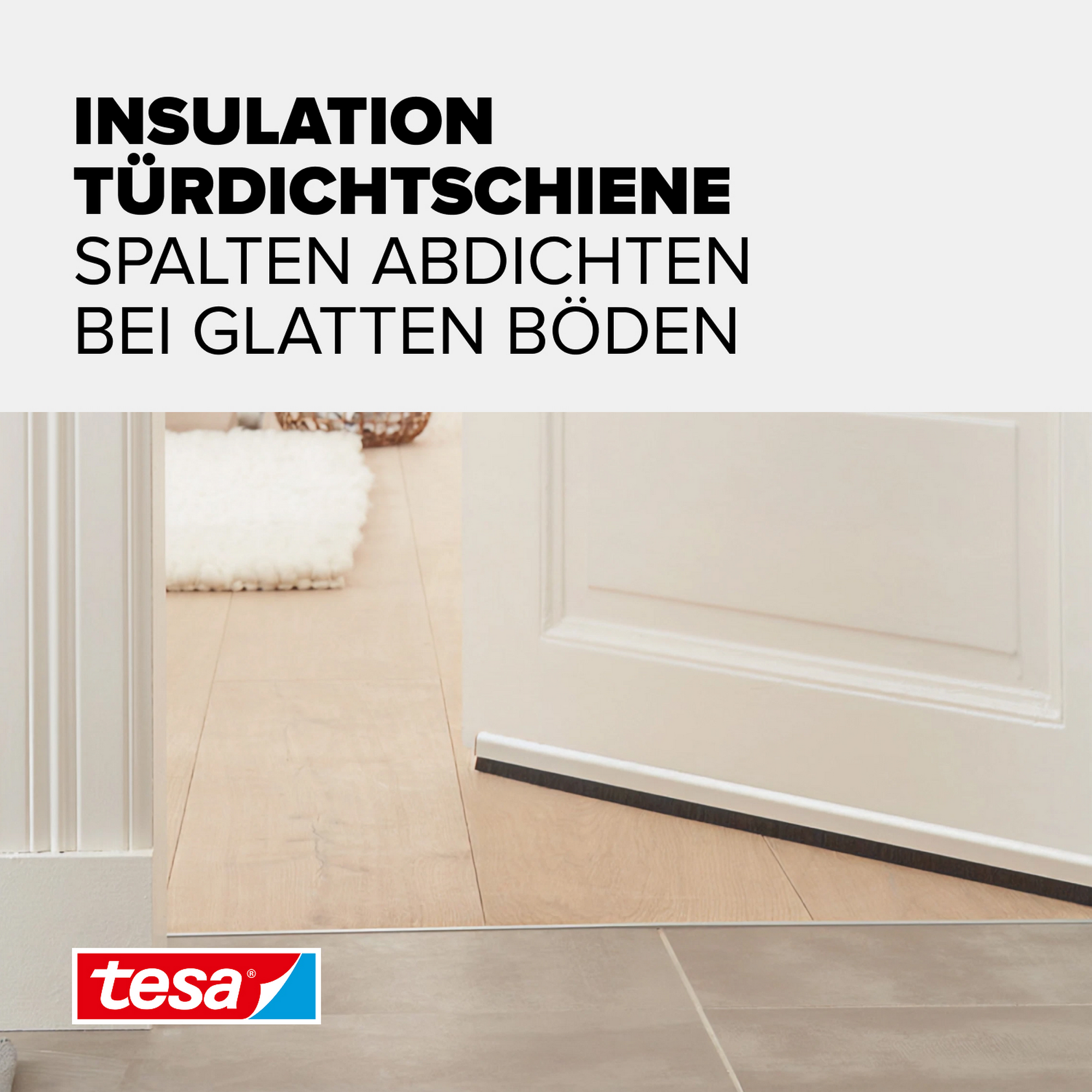 Türdichtschiene 'Insulation' für unebene Böden weiß 100 x 3,7 cm