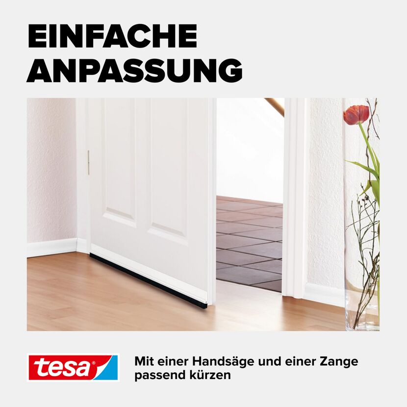Türdichtschiene 'Insulation' für unebene Böden weiß 100 x 3,7 cm