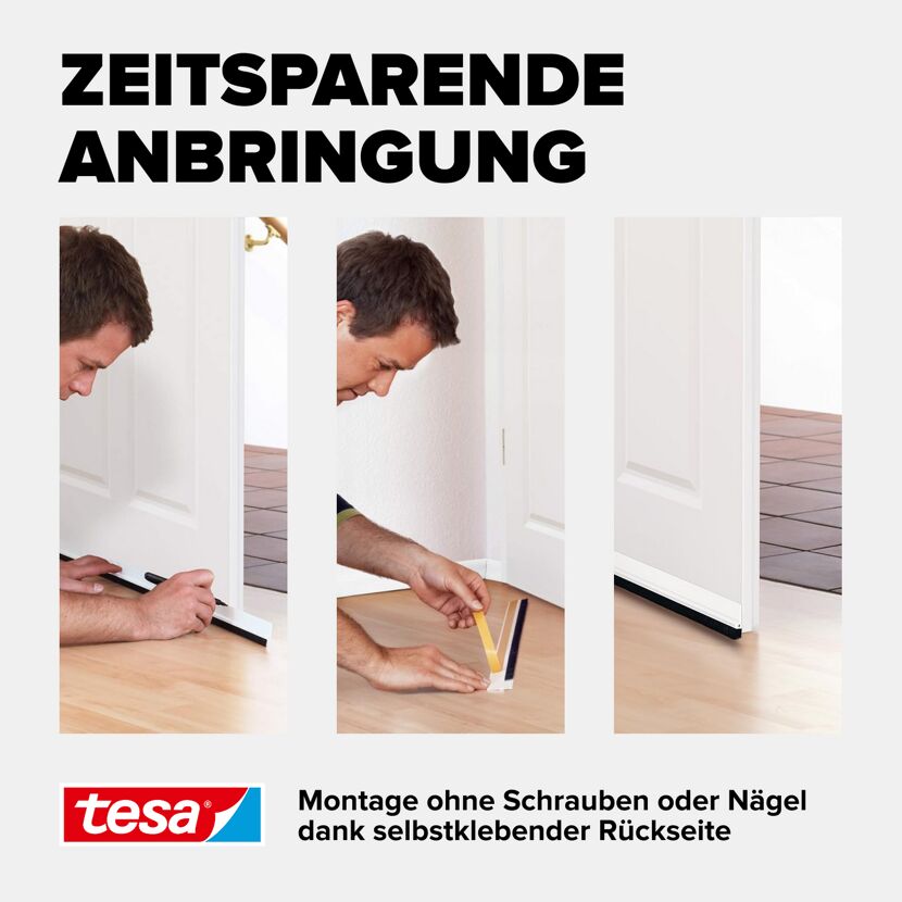 Türdichtschiene 'Insulation' für unebene Böden weiß 100 x 3,7 cm