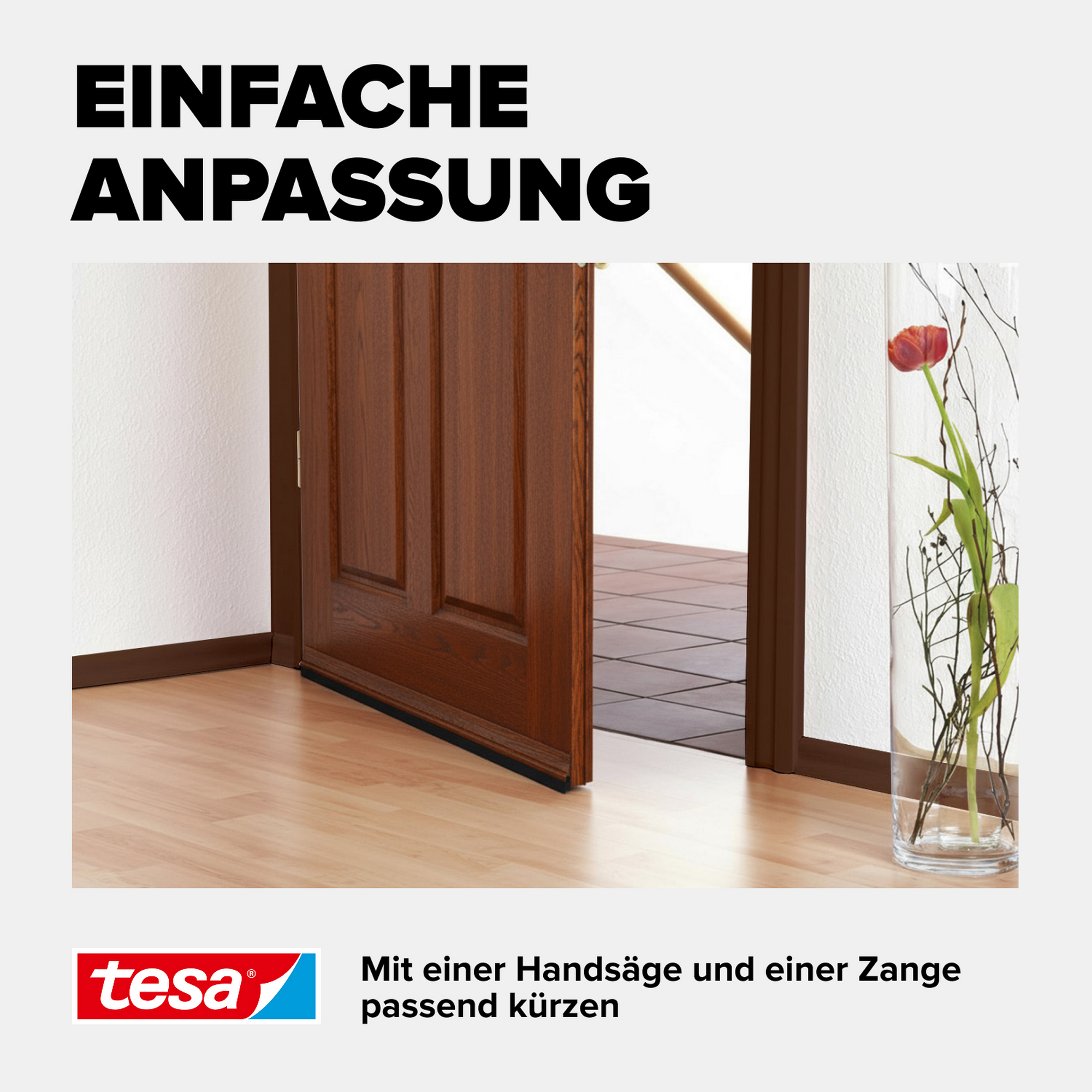 Türdichtschiene 'Insulation' für unebene Böden braun 100 x 3,7 cm