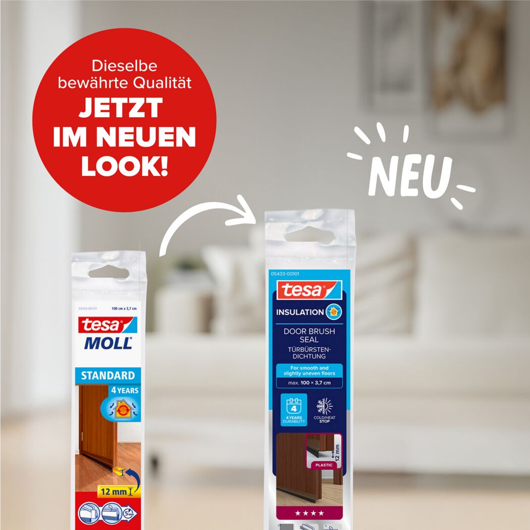 Türdichtschiene 'Insulation' für unebene Böden braun 100 x 3,7 cm