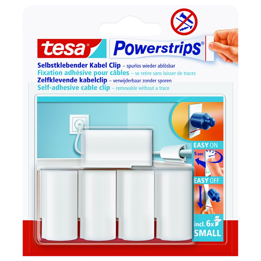 Tesa Powerstrips selbstklebende Kabelclips