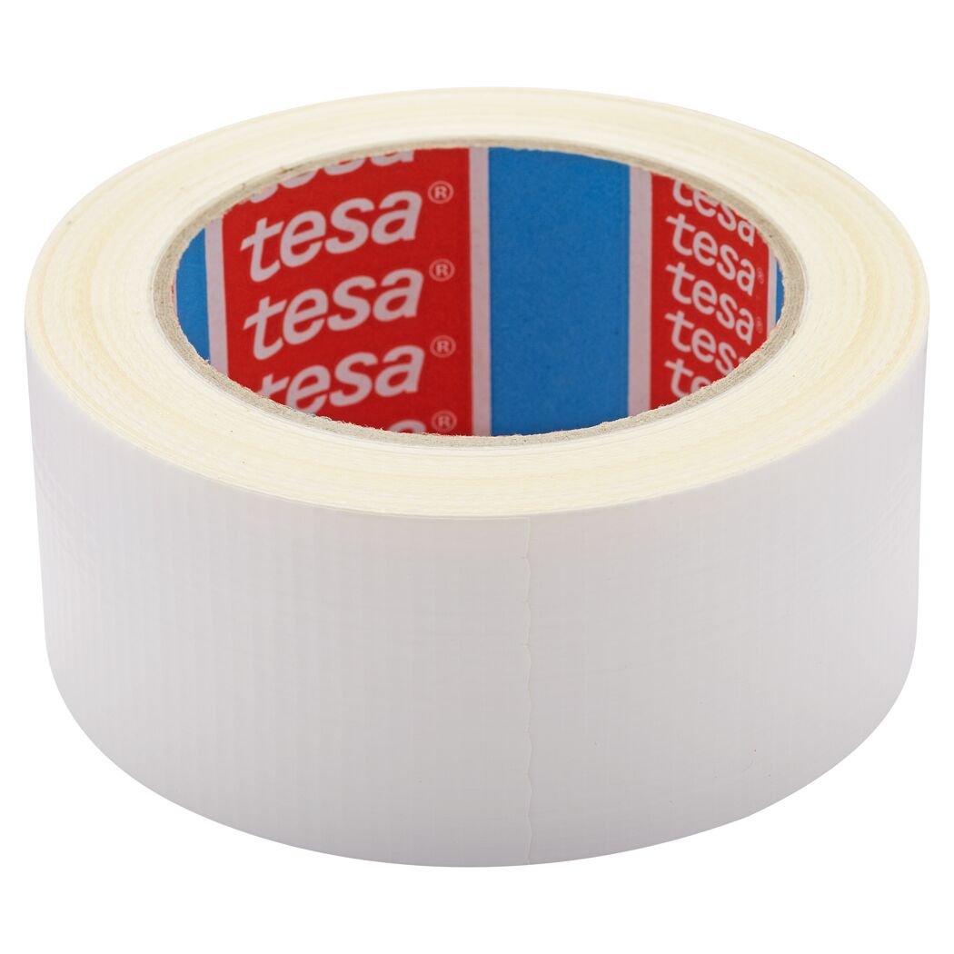 Eine Rolle weißes Tesa Extra Power Gewebeband