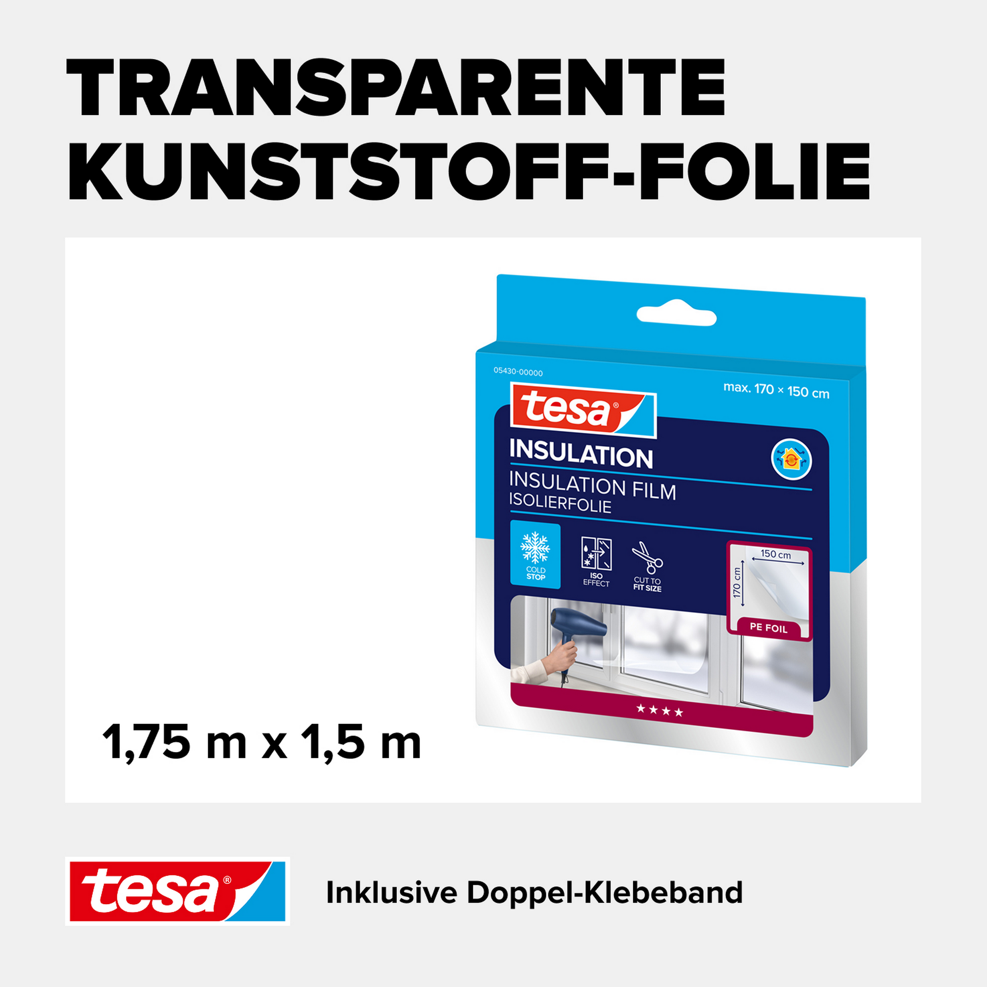 Fensterisolierfolie 'Insulation' 170 x 150 cm