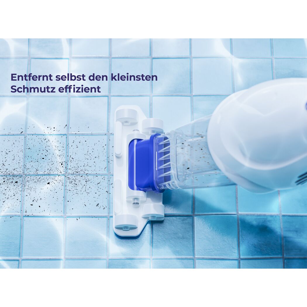 Poolreiniger saugt Schmutz von Fliesen