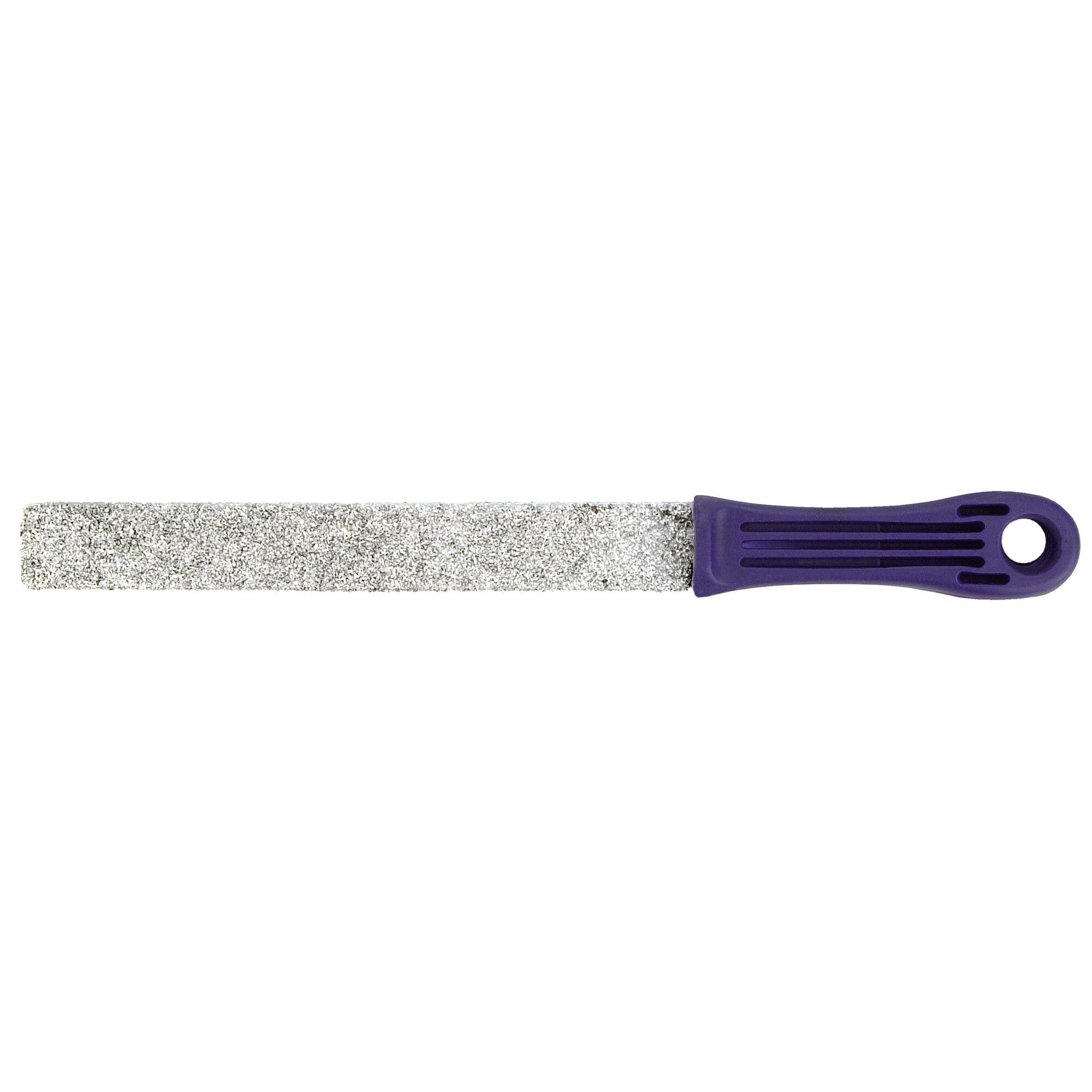 Flache Fliesenfeile mit blauem Griff