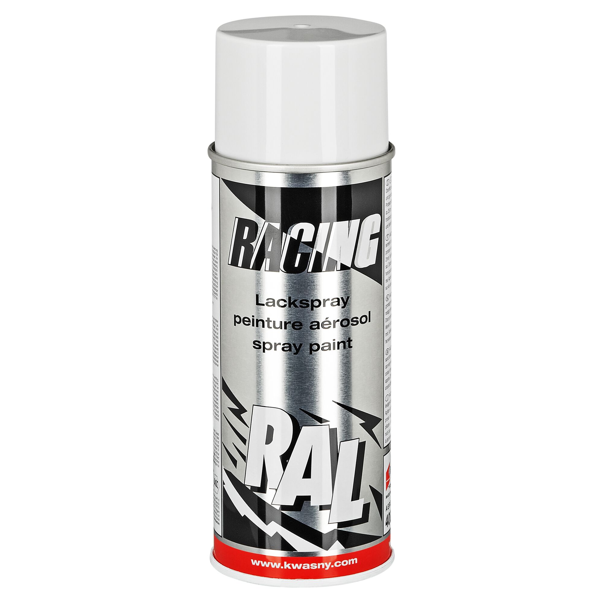 Weiße Sprühdose mit der Aufschrift RACING und RAL