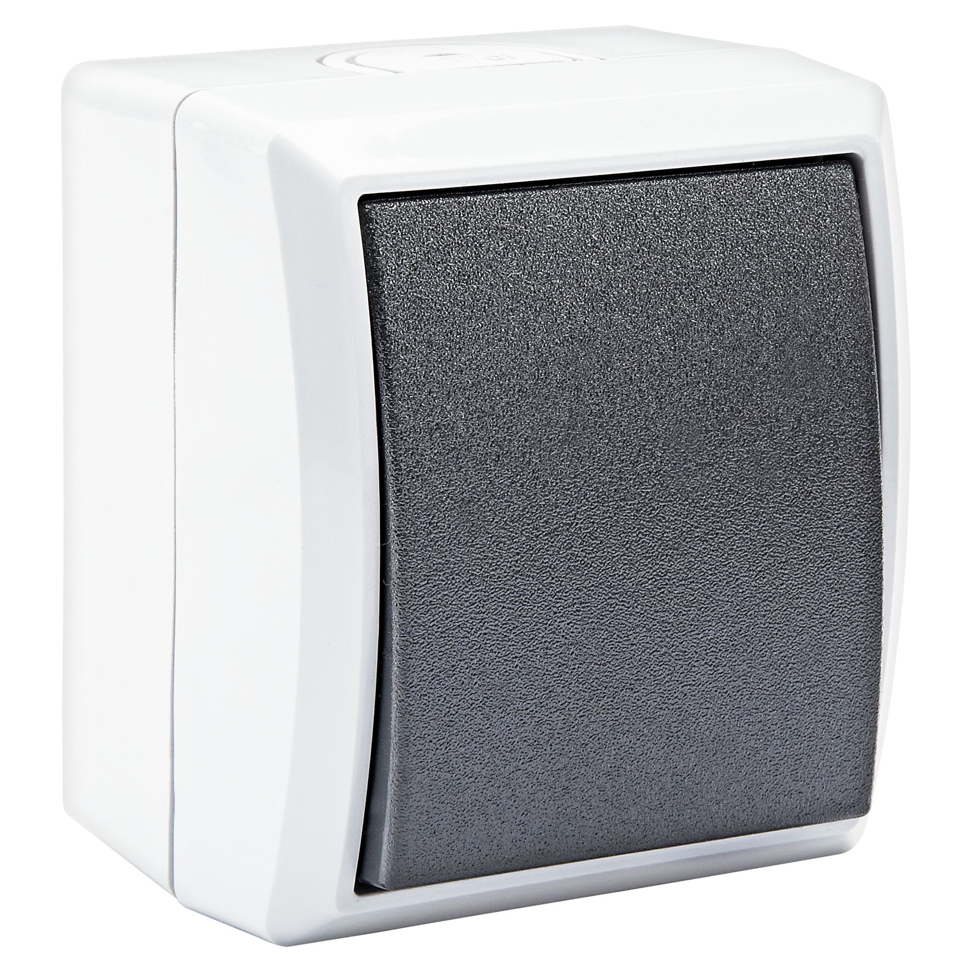 Weißer AP Taster mit grauer Taste