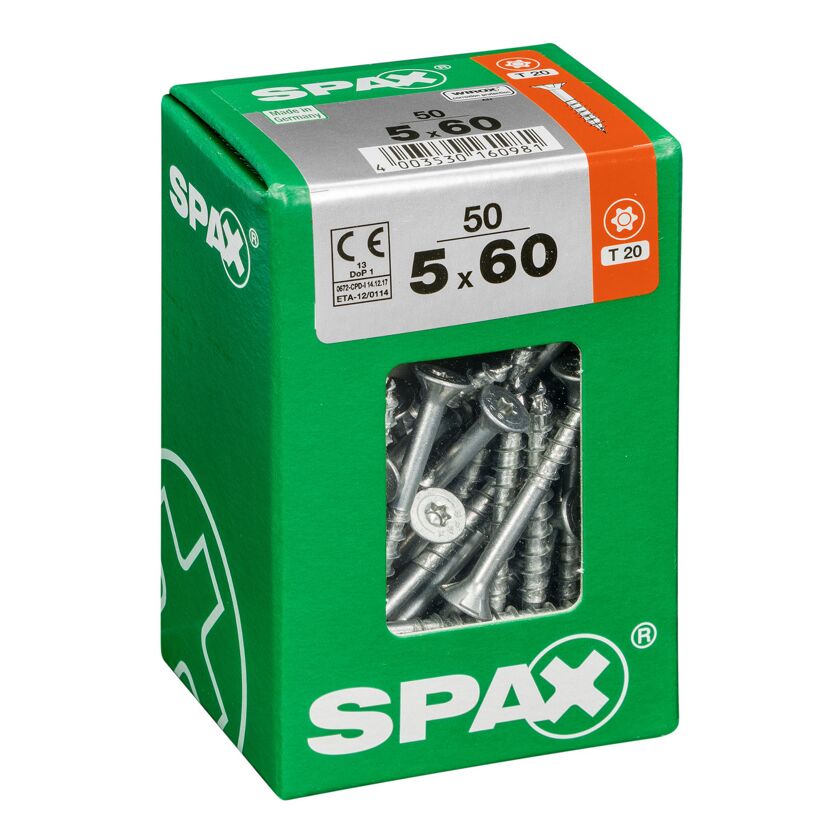 SPAX Schrauben 5 x 60 mm in Verpackung