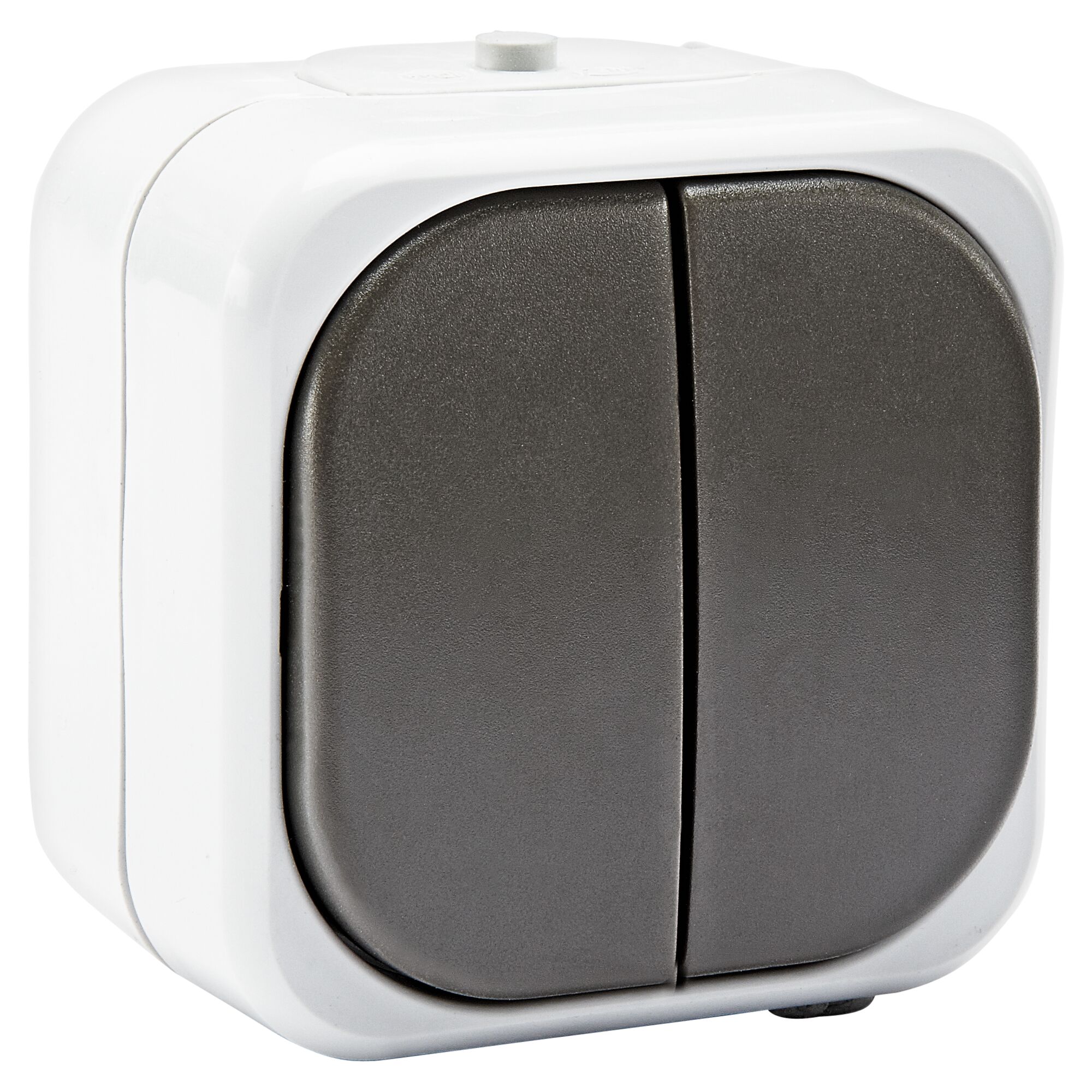 Grauer Serienschalter AP Aqua Top IP44