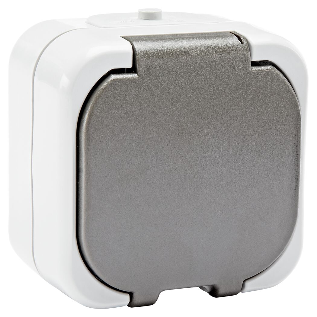 Steckdose 'AquaTop' AP 1-fach grau