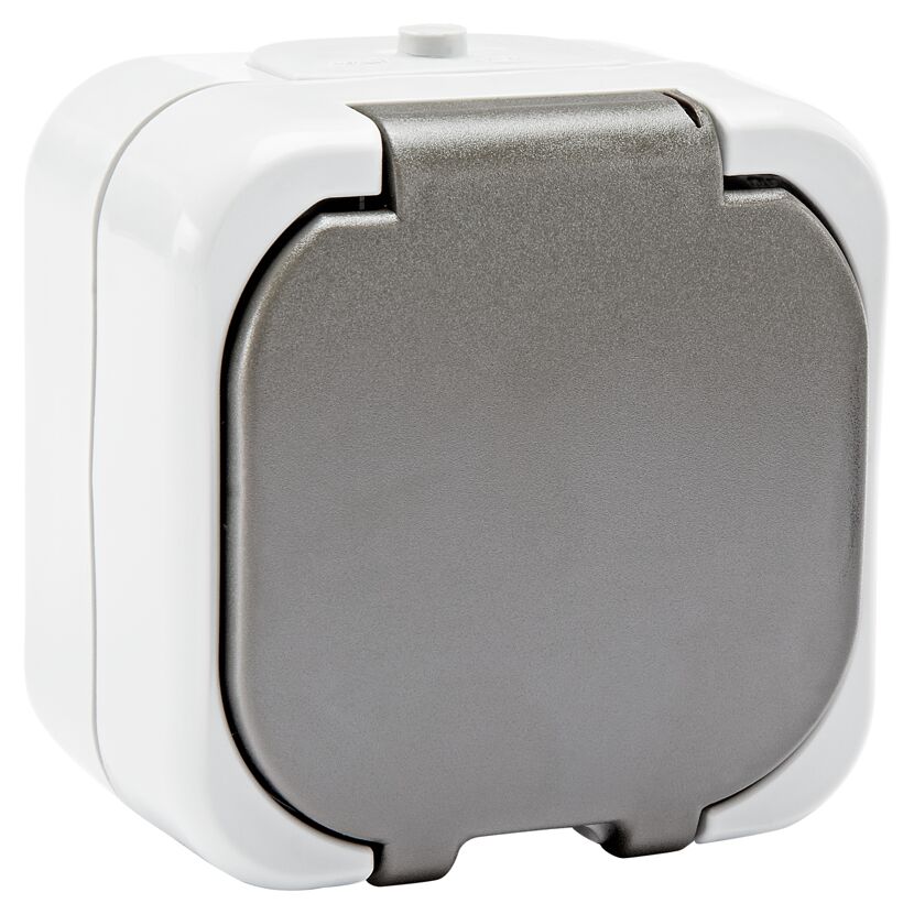 Steckdose 'AquaTop' AP 1-fach grau