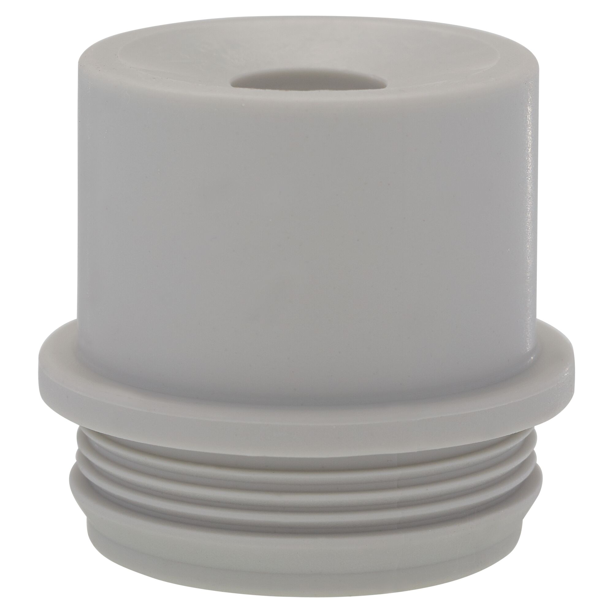 Grauer Kunststoff-Anbaustutzen