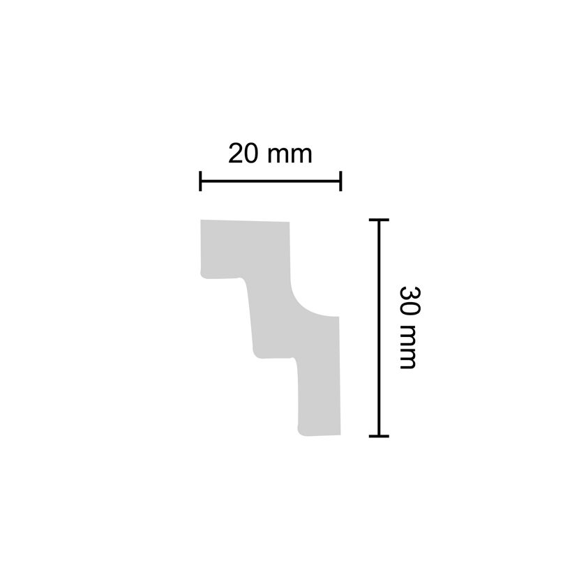 Zierprofil A30 mit den Maßen 20 x 30 mm