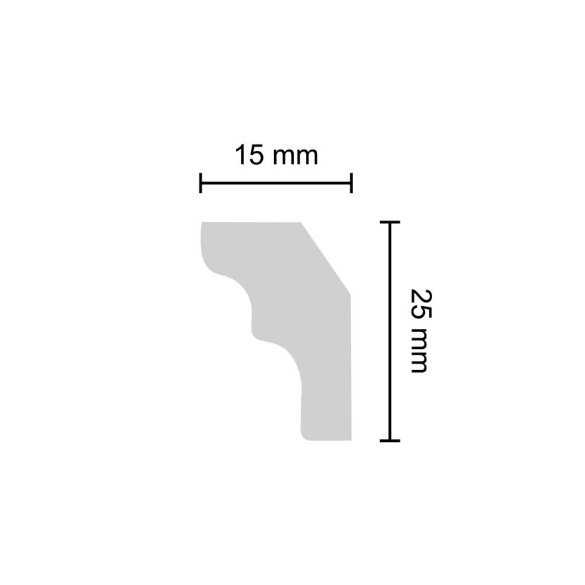 Zierprofil Sabrina mit den Maßen 15 x 25 mm