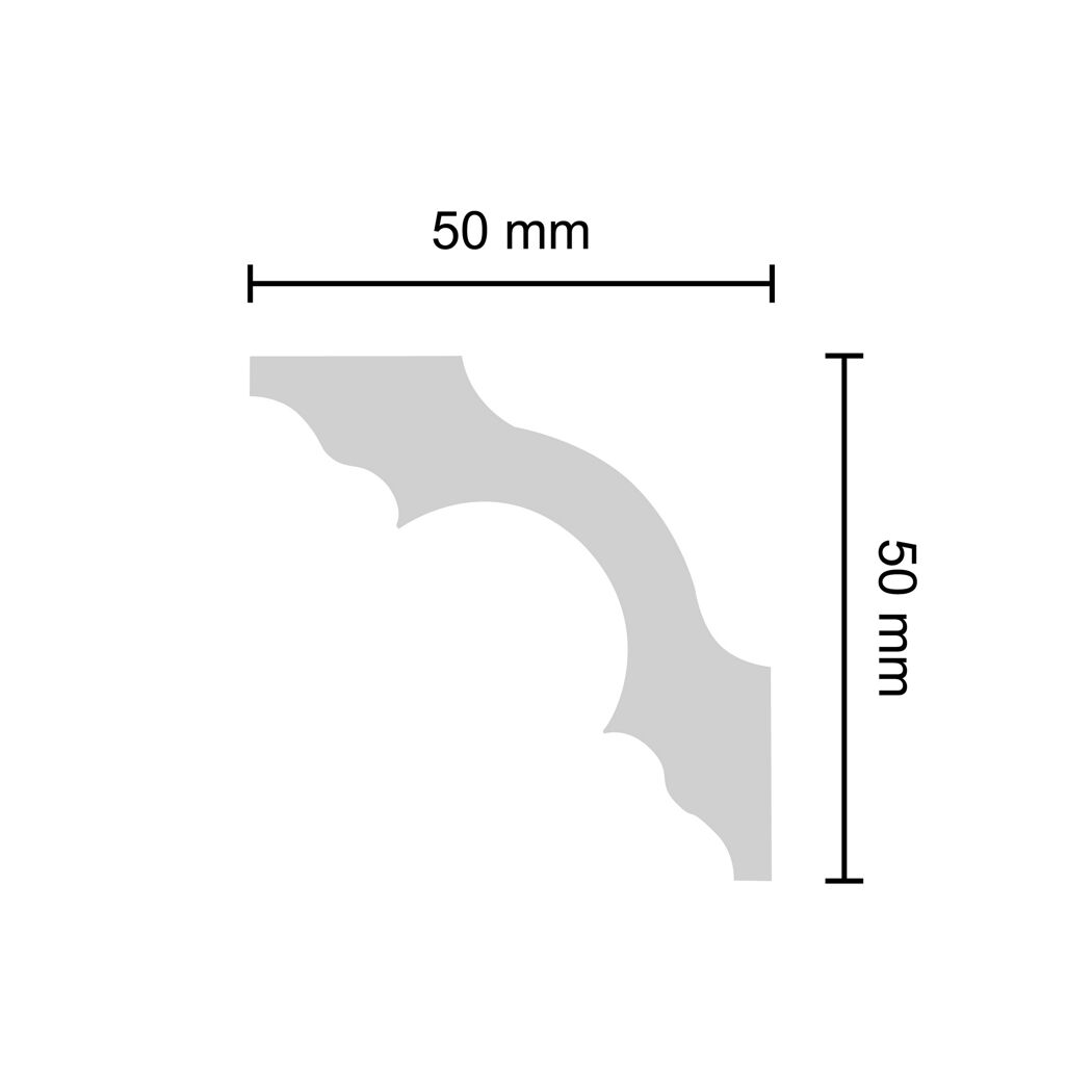 Zierprofil Sonja mit den Maßen 50 x 50 mm